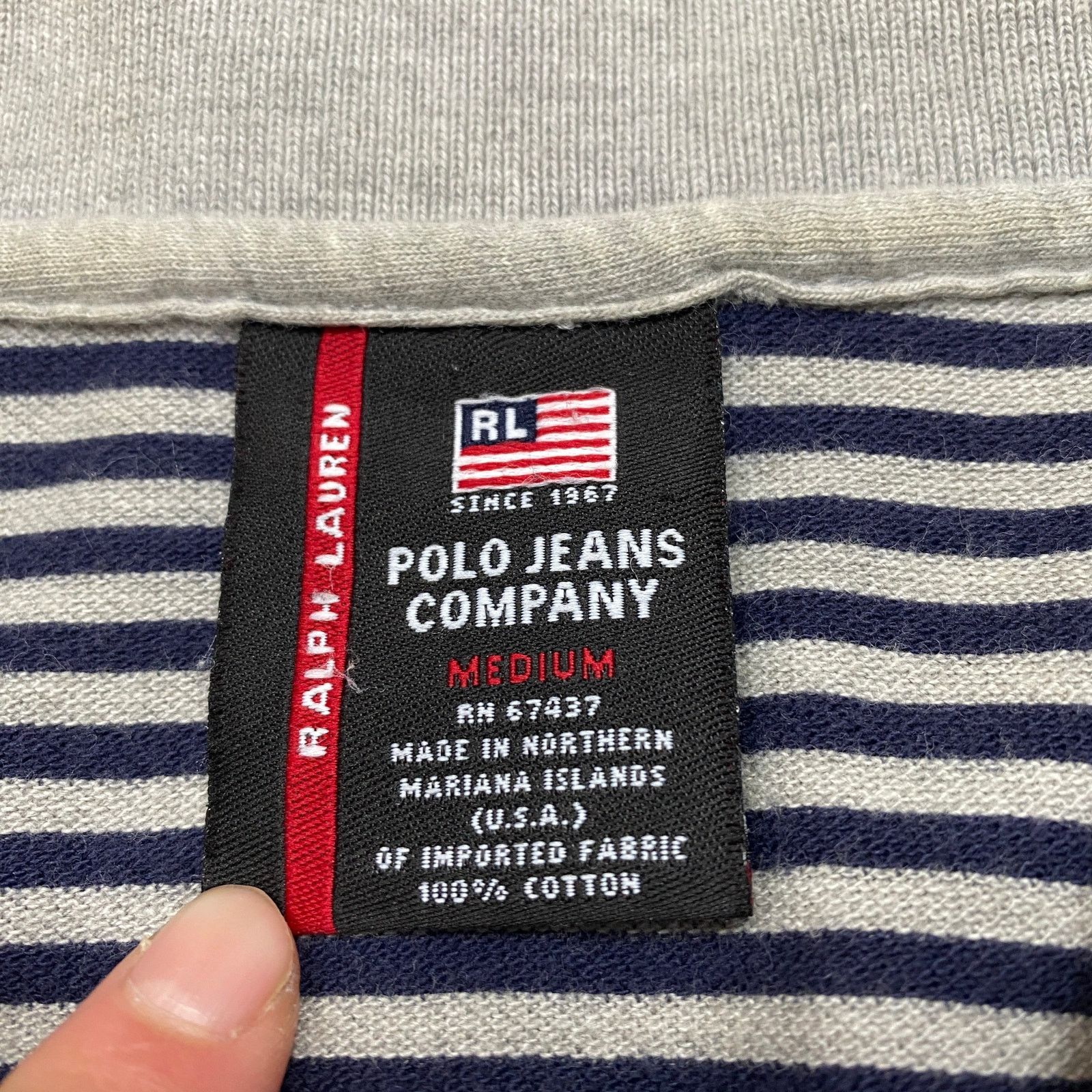 Ralph Lauren × Vintage Vintage Polo Jeans Co Stripe Polo Shirt Men's Medium Preppy Size US M / EU 48-50 / 2 - 4 Thumbnail
