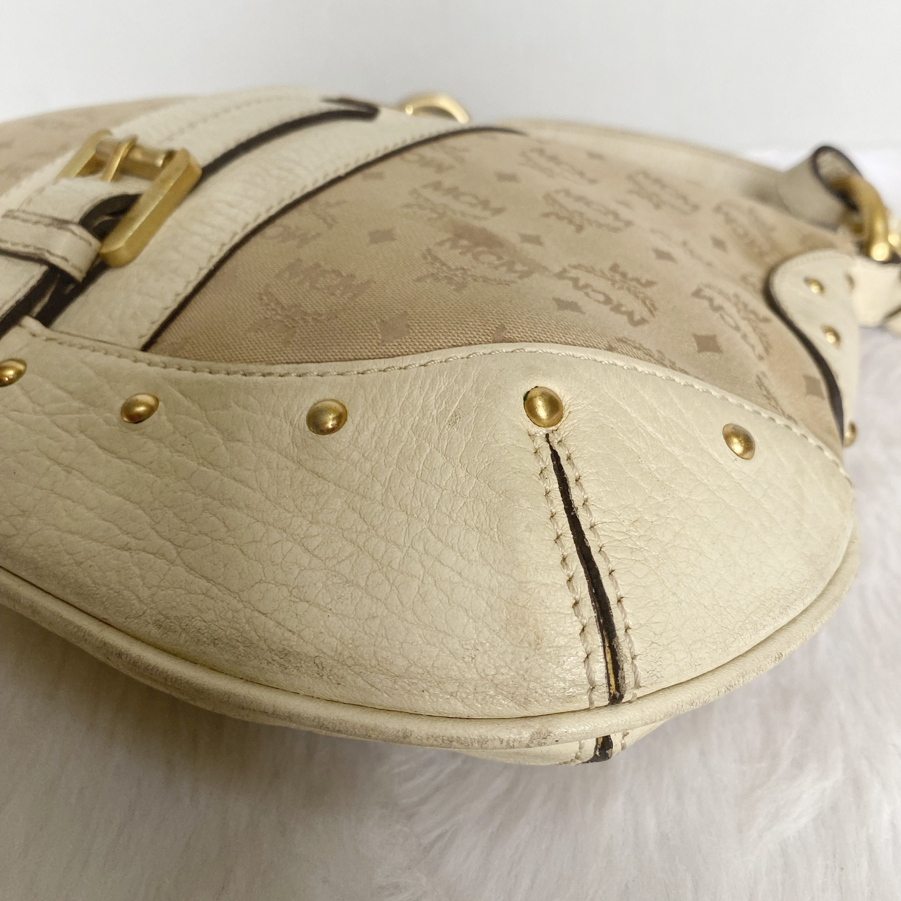 MCM Vintage Brown Monogrammed Canvas Leather Hobo Shoulder Bag Size ONE SIZE - 6 Thumbnail