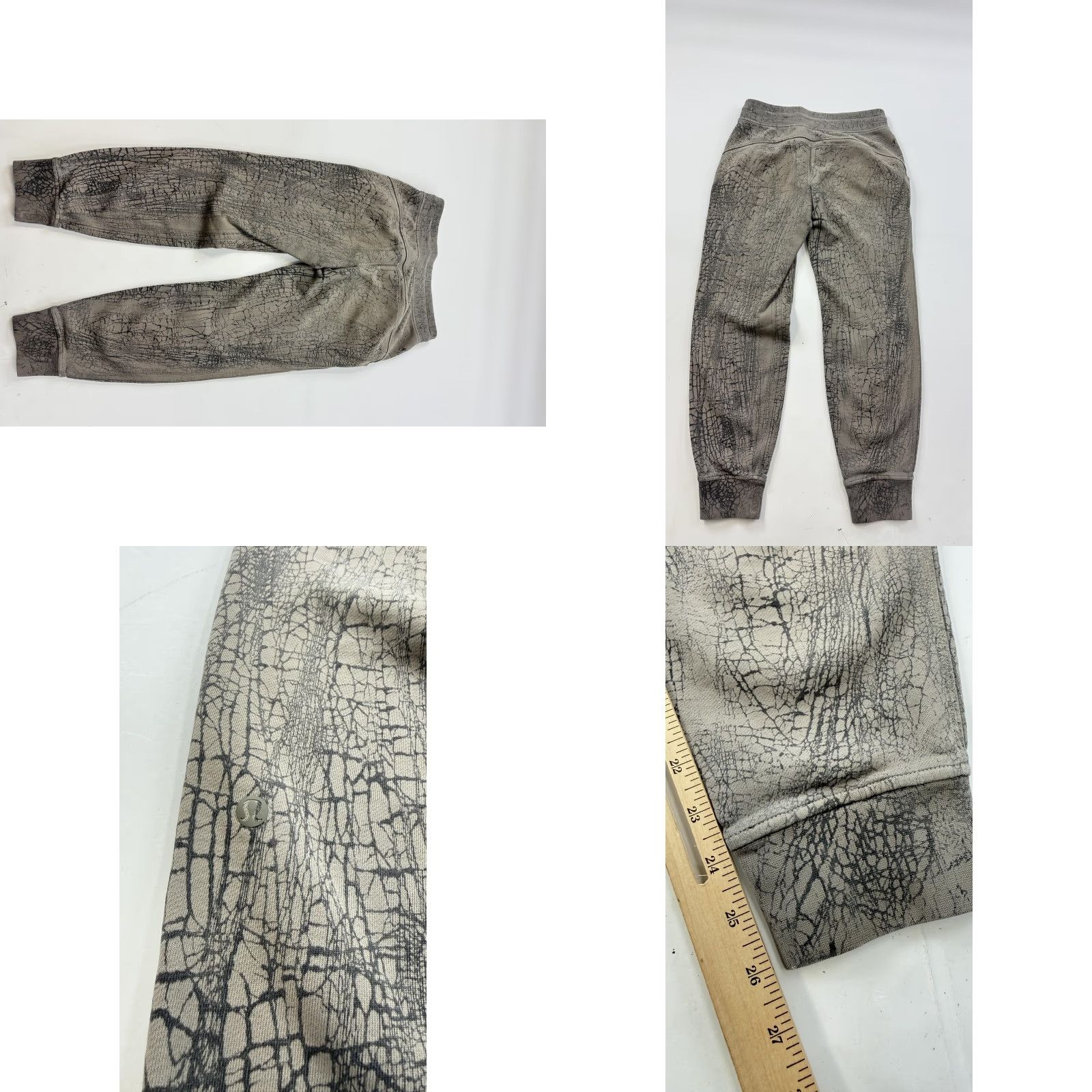 Lululemon VINTAGE Lululemon Sweatpants Womens 8 Gray Crackle Print Jogger French Terry Yoga Gym Size 30" / US 8 / IT 44 - 8 Thumbnail