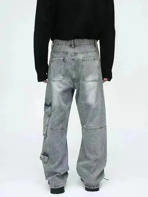 Japanese Brand Retro baggy cargo jeans with big pockets Size US 32 / EU 48 - 6 Thumbnail