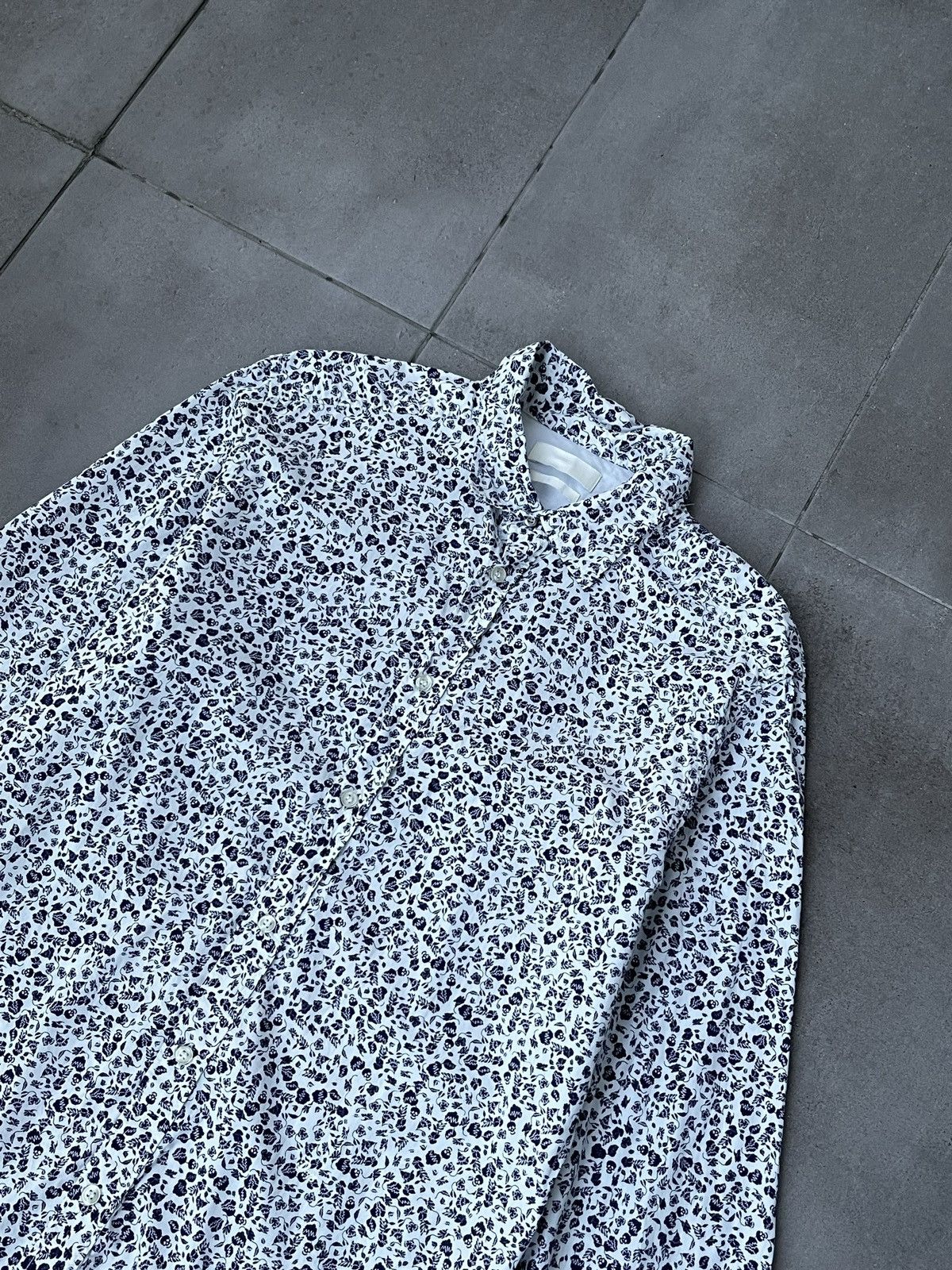 Diesel Diesel Floral Skull All Over Print White Black Shirt Size US L / EU 52-54 / 3 - 8 Thumbnail