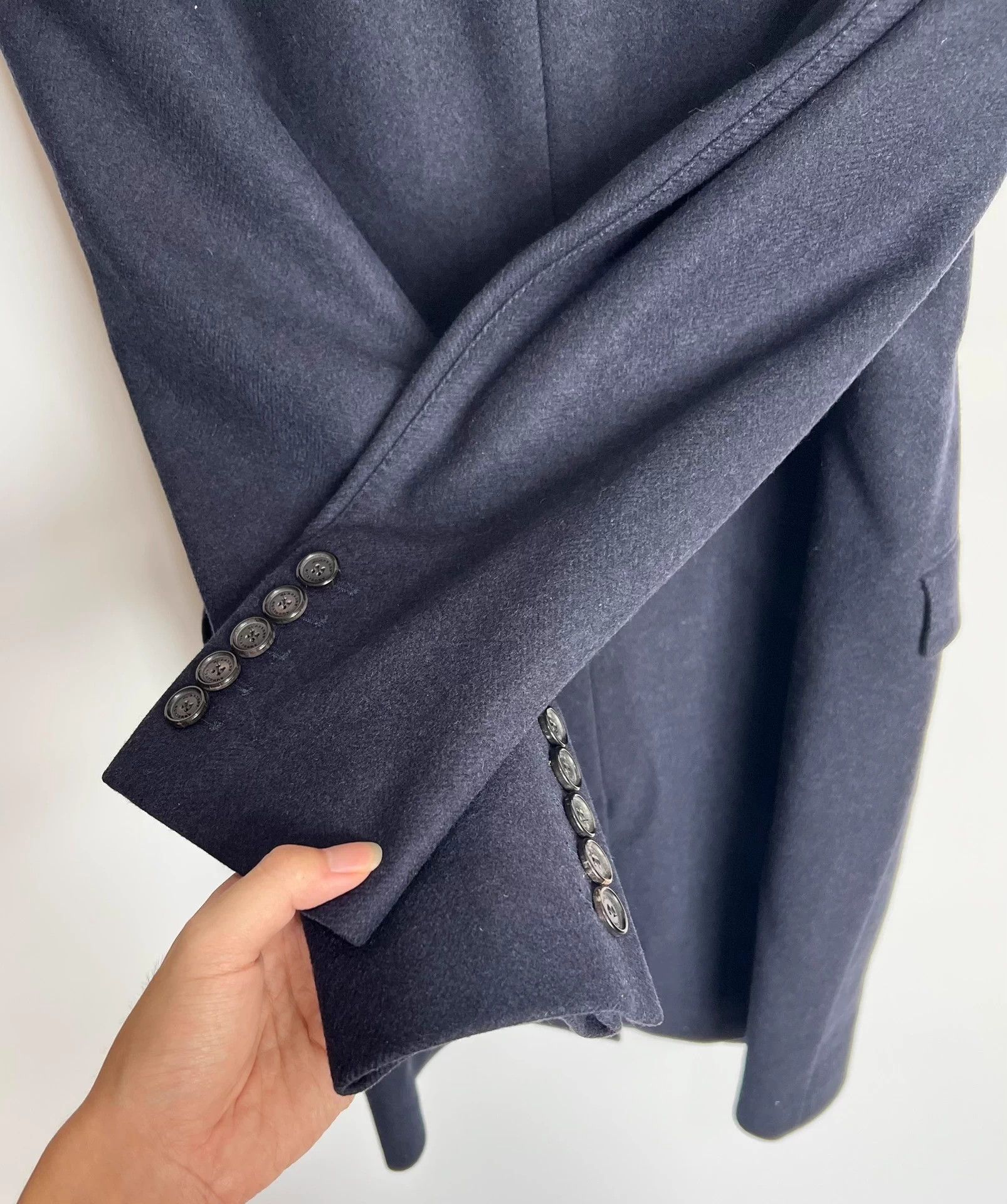 Burberry Burberry Dark Navy Wool Cashmere Chester Coat 48 Size 48S - 2 Thumbnail
