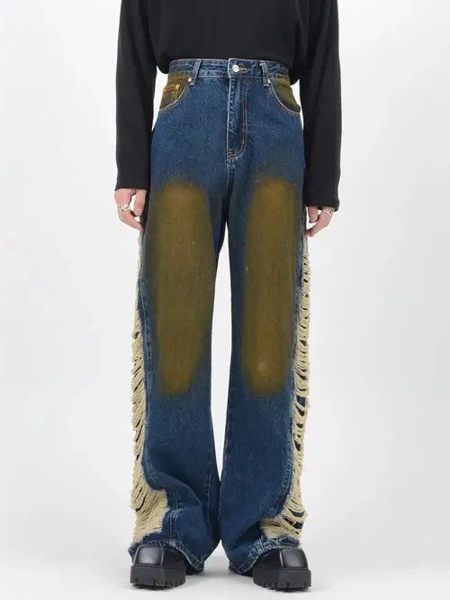Ripped Stacked Baggy Jeans