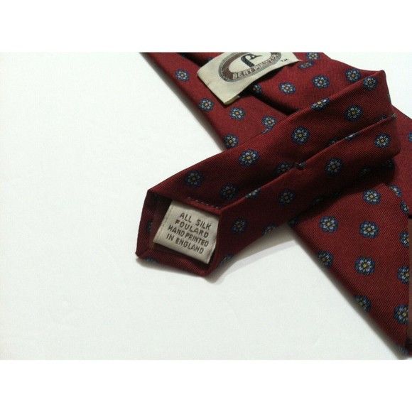 Bert Pulitzer BERT PULITZER MENS BURGUNDY 100%SILK TIE WIDTH: 3" Size ONE SIZE - 3 Thumbnail