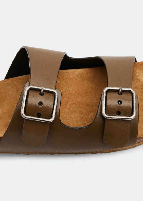 Saint Laurent Paris o1bcso1str0724 Flat Sandals in Brown Size US 9.5 / EU 42-43 - 4 Thumbnail