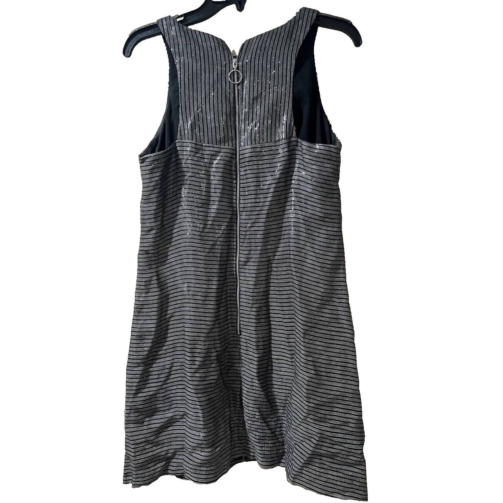 Amanda Uprichard Amanda Uprichard Shiny Metallic Silver Striped M A000087 Size M / US 6-8 / IT 42-44 - 2 Thumbnail