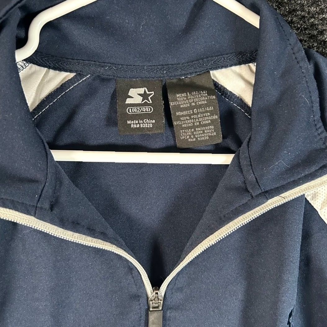 Starter VINTAGE Starter Full Zip Blue/White Collared Track Jacket Mens Size Large Size US L / EU 52-54 / 3 - 2 Thumbnail