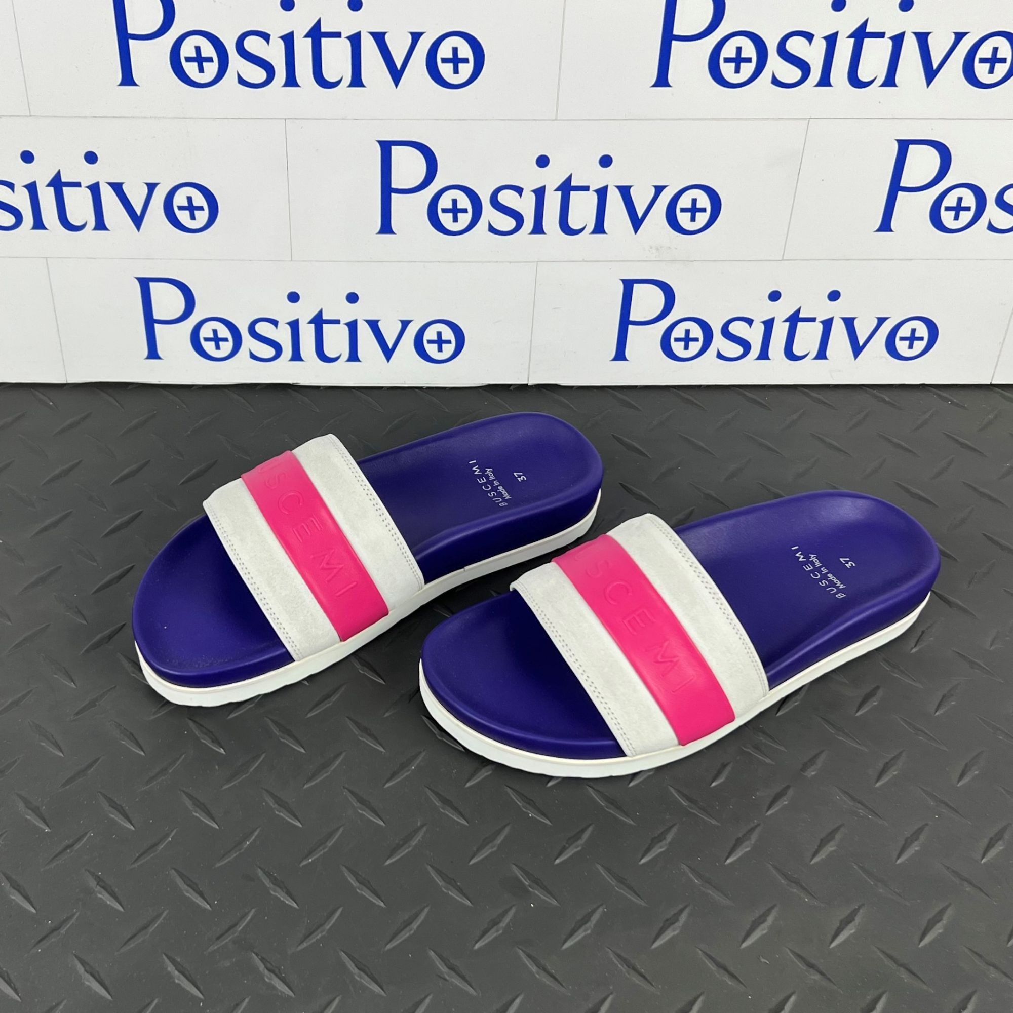 Buscemi Buscemi Slide Sport Purple Trio Leather Sandals US 7 EU 37 Size US 7 / IT 37 - 2 Thumbnail