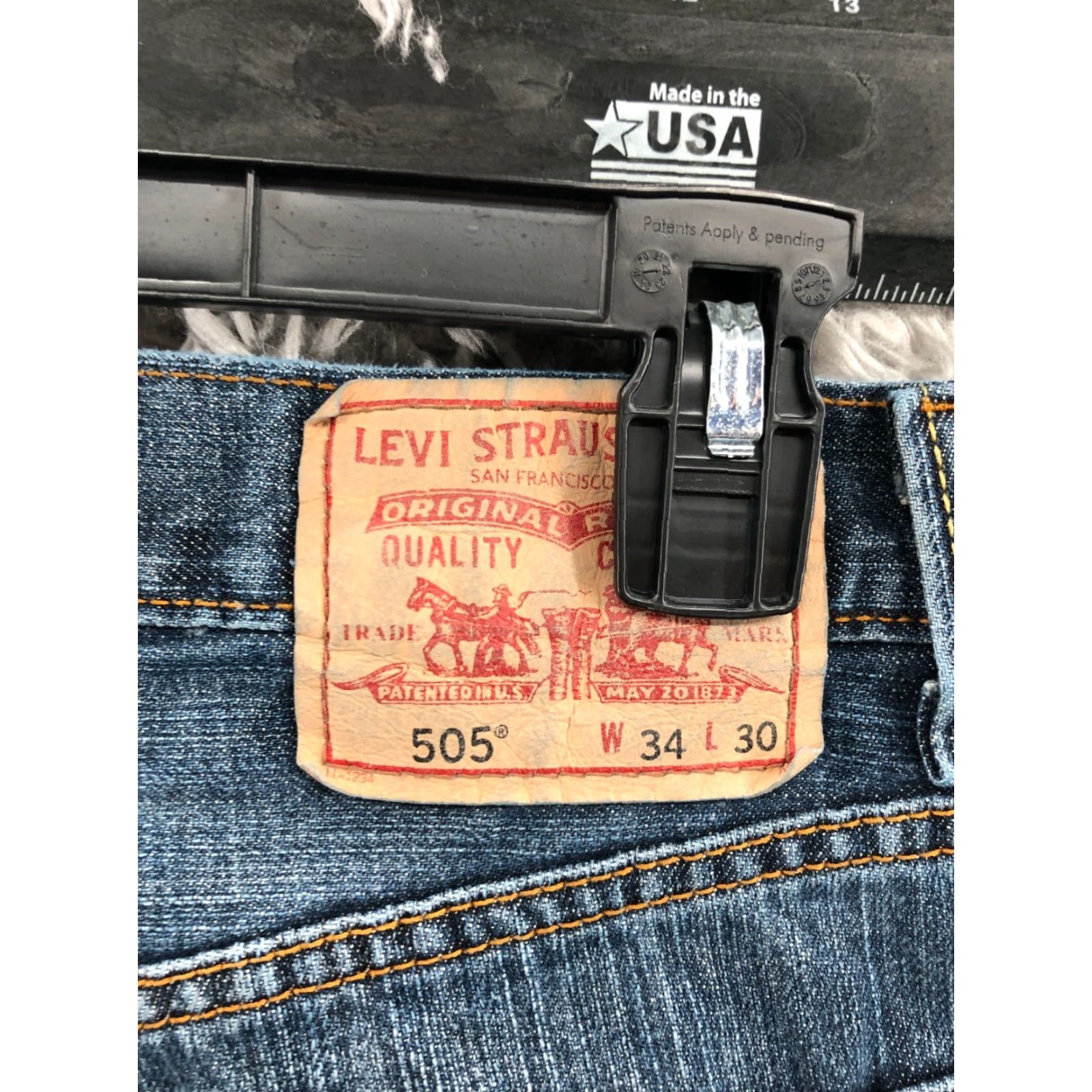 Levi's Levi's 505 Jeans Mens Regular Fit Straight 34x29 Blue Medium Wash Denim 5-Pocket Belt Loops Size US 34 / EU 50 - 6 Thumbnail