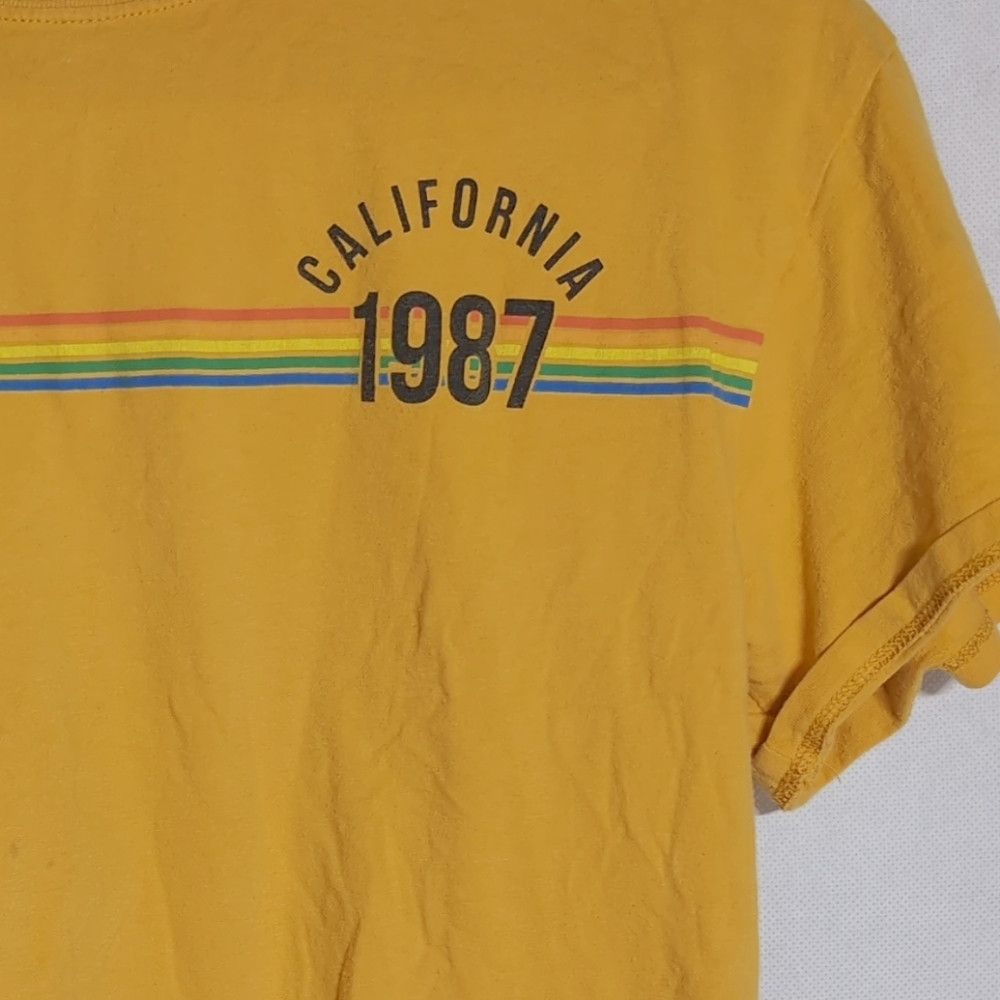 Designer Yellow California 1987 Crop Top By Cold Crush Sz S Size S / US 4 / IT 40 - 2 Thumbnail