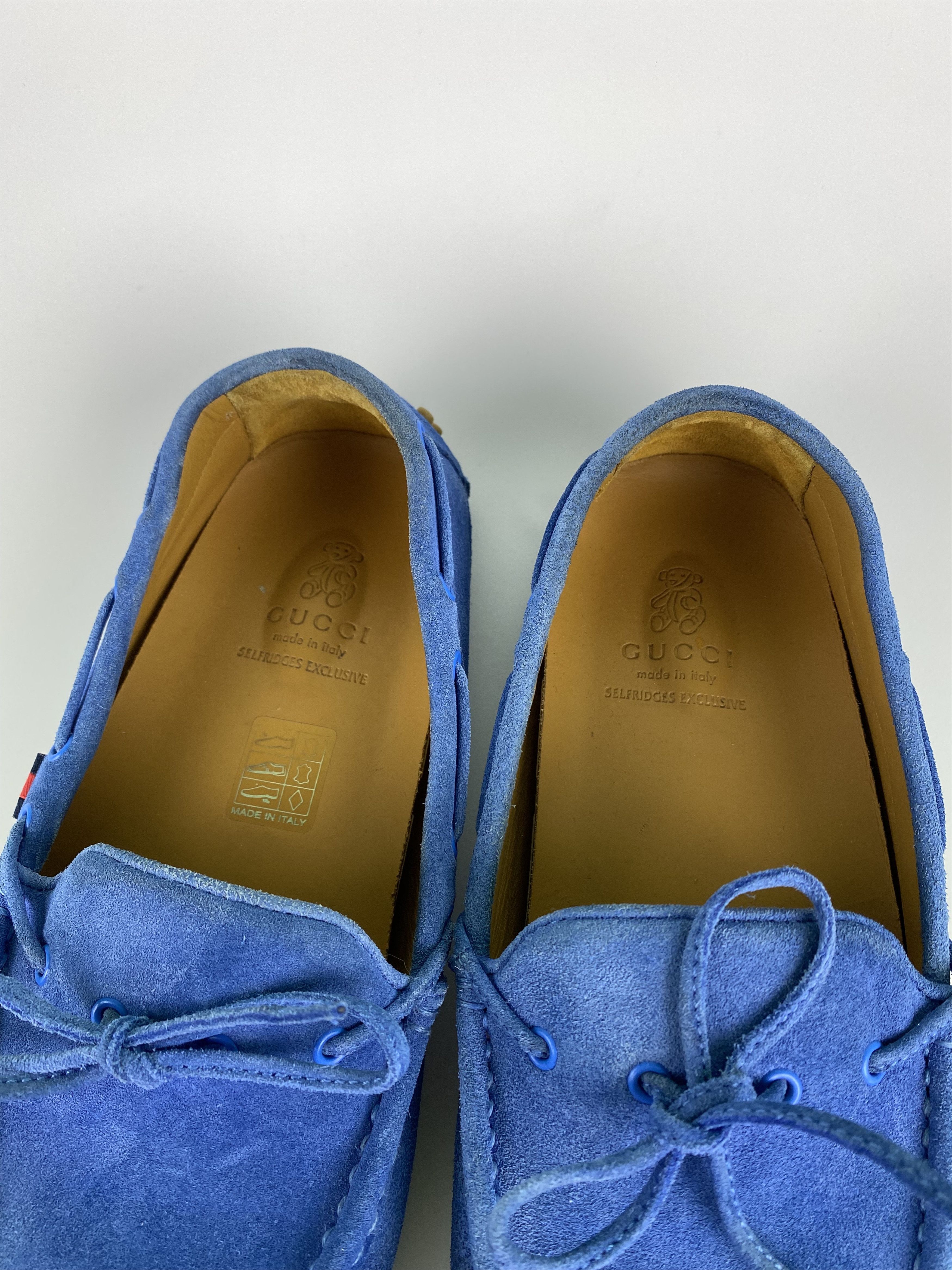 Gucci GUCCI Blue Suede Bow Kid's Loafers Made in Italy size women Size US 8 / IT 38 - 14 Thumbnail