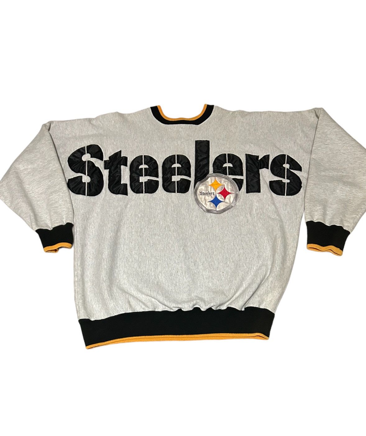 image of Nfl x Vintage Pittsburgh Steelers Legends Spellout Crewneck in Grey, Men's (Size Large)