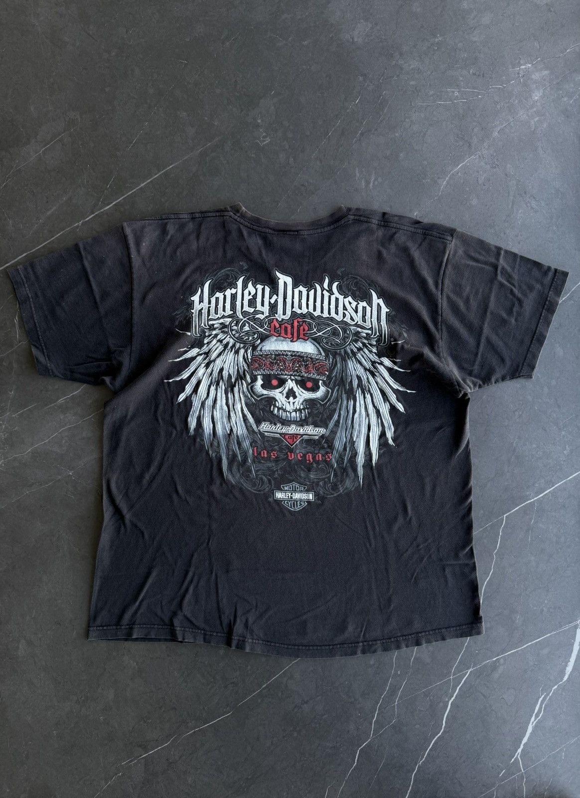 Harley Davidson × Vintage Vintage Harley Davidson Cafe Tee Size US XL / EU 56 / 4 - 4 Thumbnail