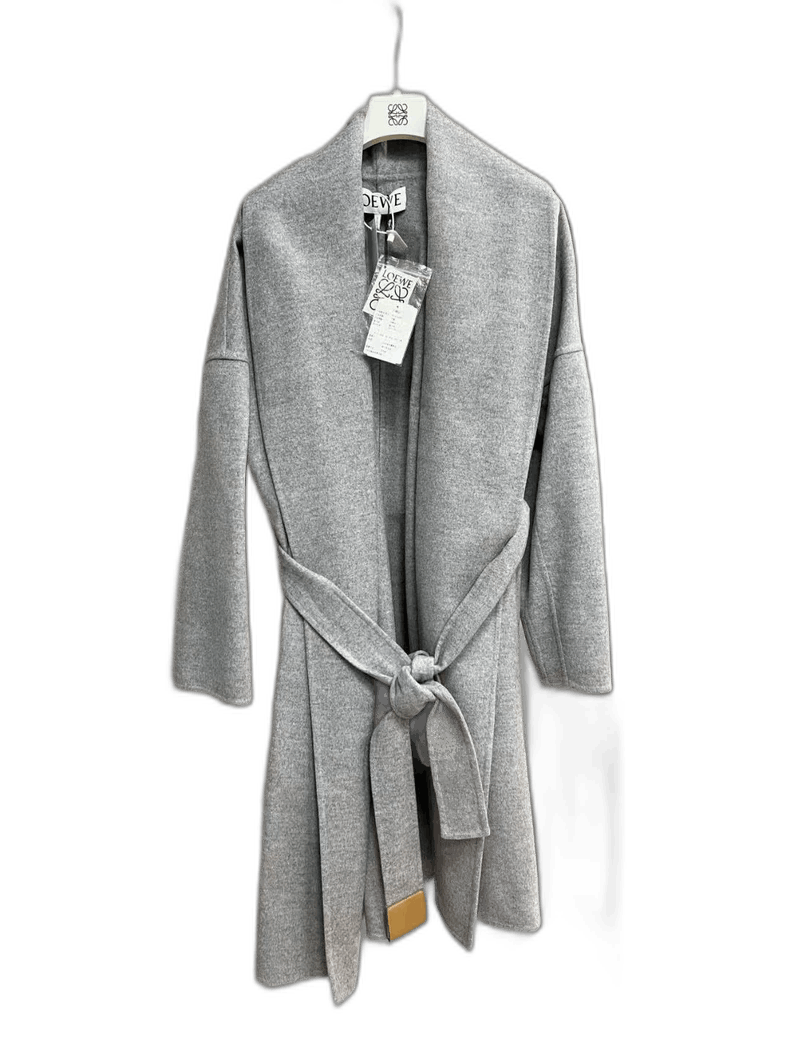 Loewe Loewe Gray Cashmere Coat with Tie Detail Size US XS / EU 42 / 0 - 1 Thumbnail