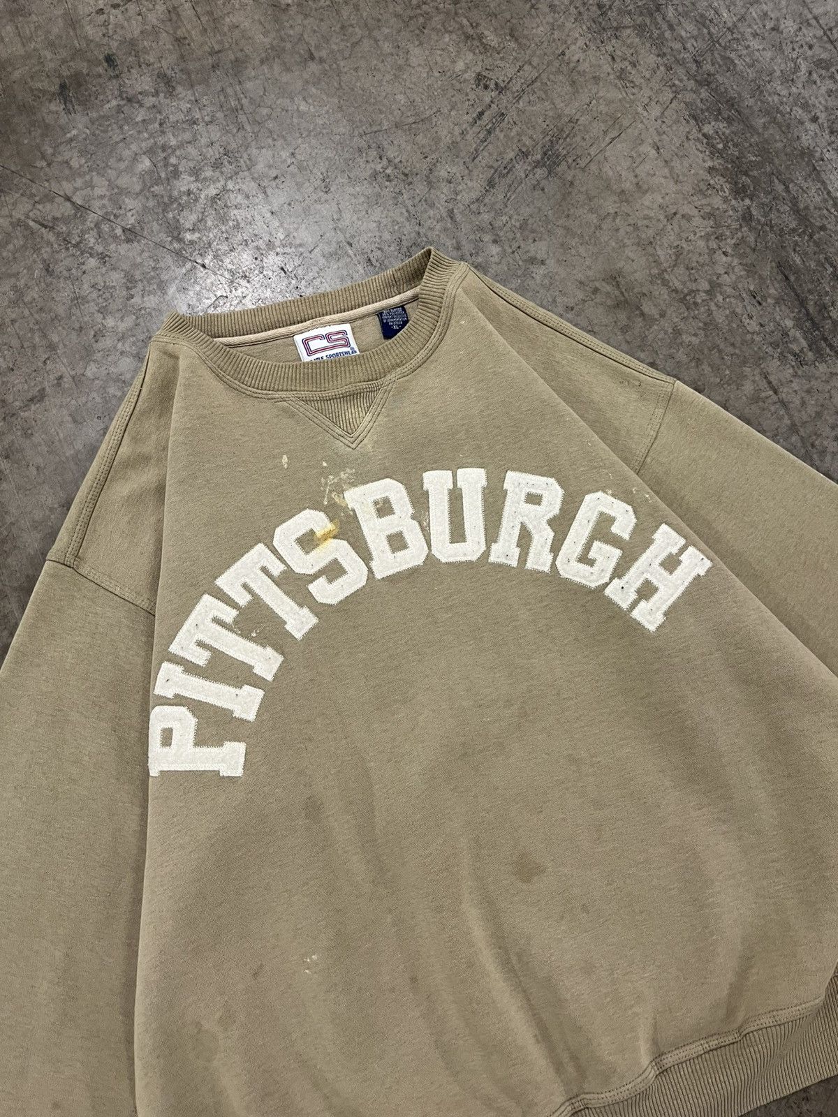Vintage Earth tone boxy fit cream Pittsburgh spell out crewneck Size US XL / EU 56 / 4 - 5 Thumbnail
