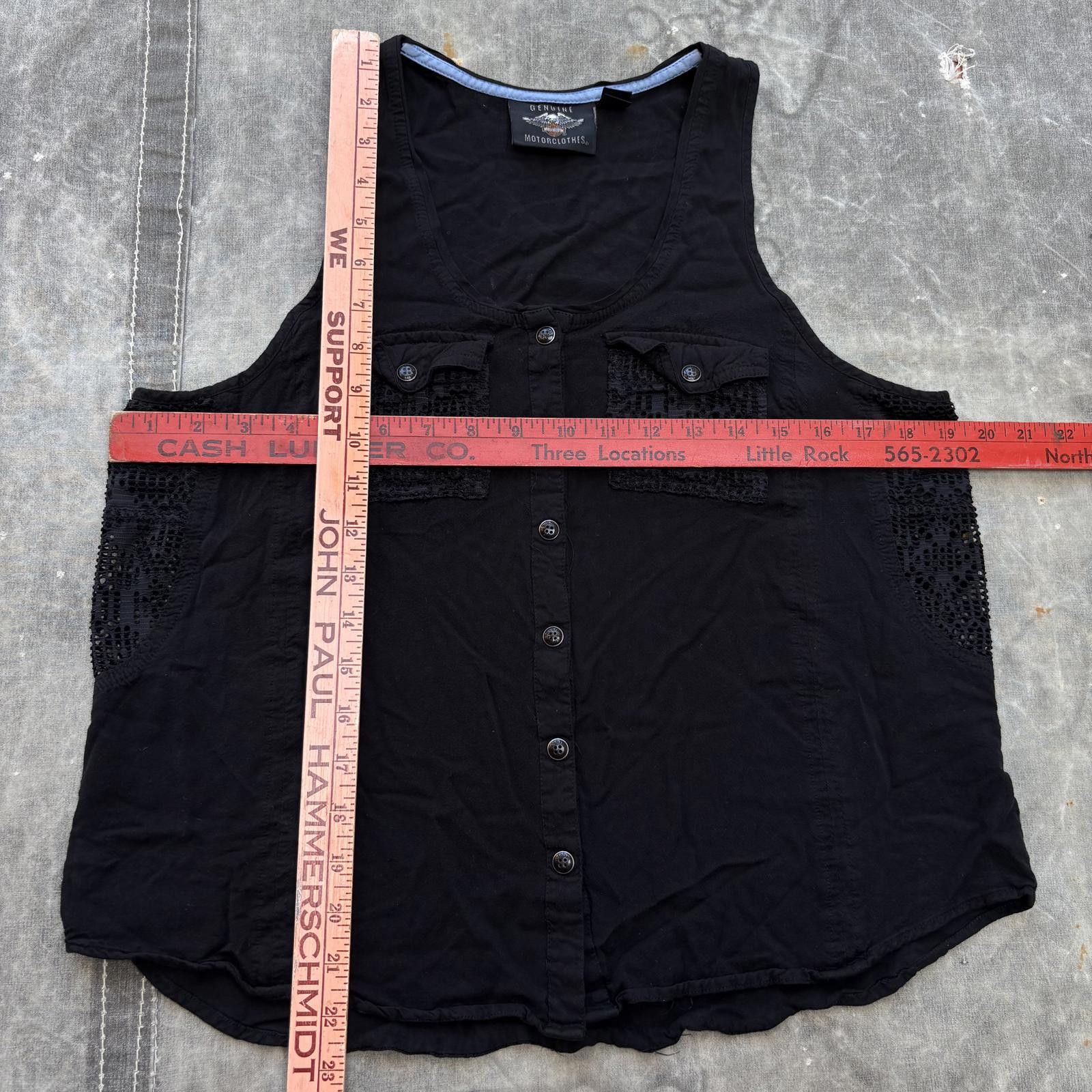 Harley Davidson Vintage Y2K Harley Davidson Biker Snap Button Lace Tank Top Size L / US 10 / IT 46 - 3 Thumbnail