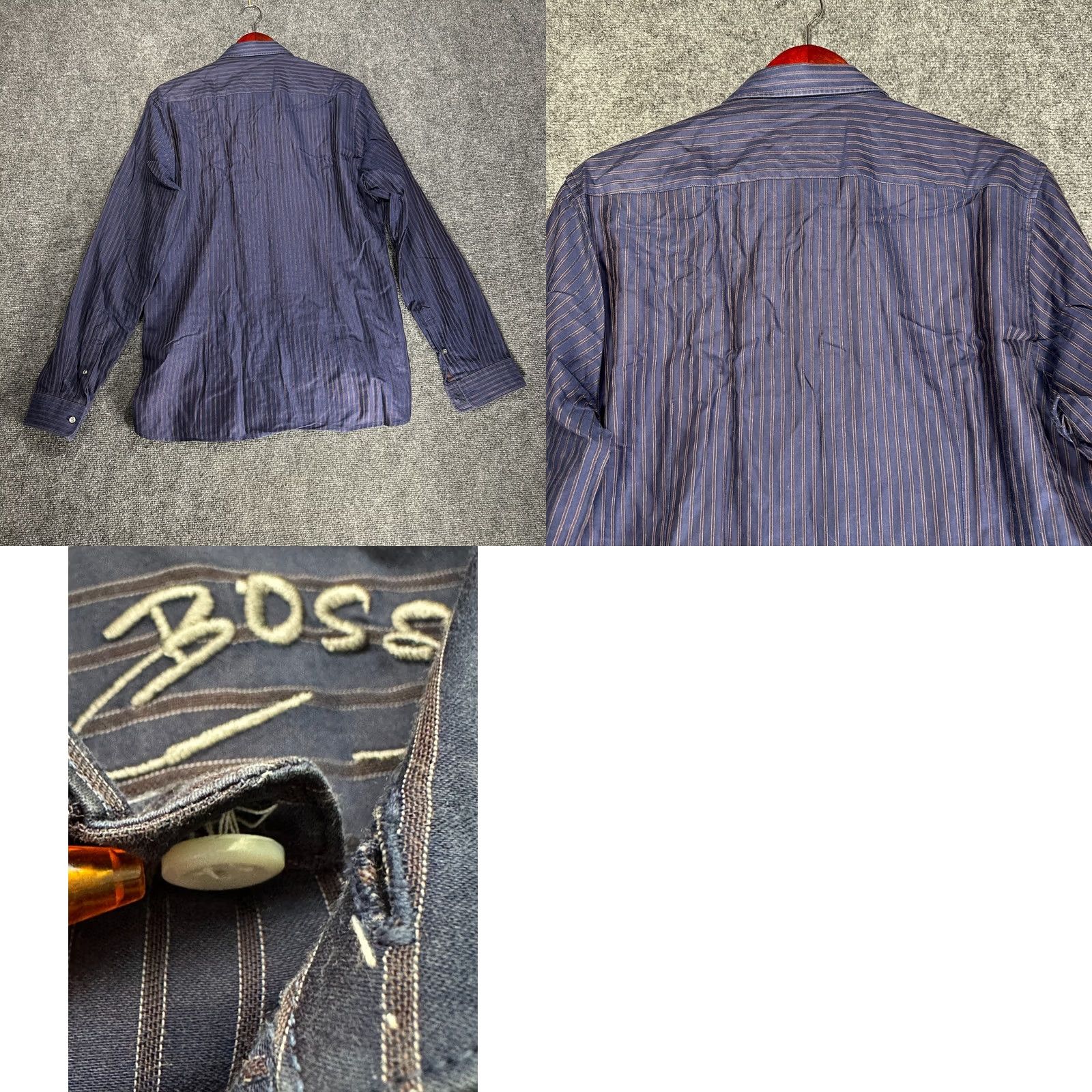 Hugo Boss HUGO BOSS Shirt Mens Medium Blue Stripe Cotton Button Up Long Sleeve Size US M / EU 48-50 / 2 - 8 Thumbnail