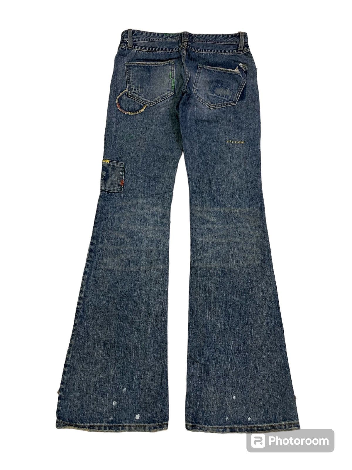 Hysteric Glamour Vintage Japanese Flare Patchwork Back Number Denim Size 29" - 4 Thumbnail