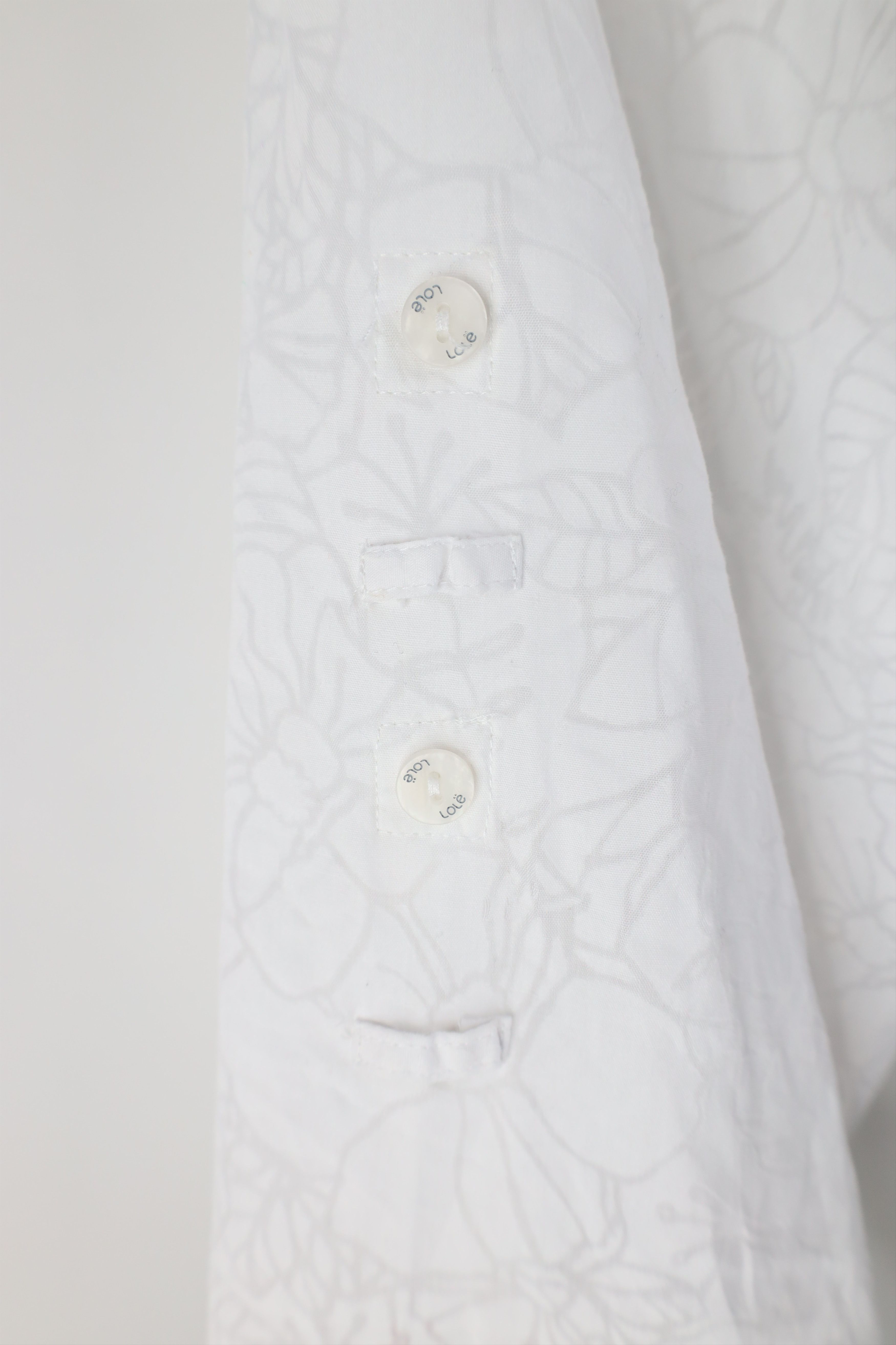 Vintage New Lole Print Flower Ruffled Dreamy Button Shirt White Size XL / US 12-14 / IT 48-50 - 6 Thumbnail