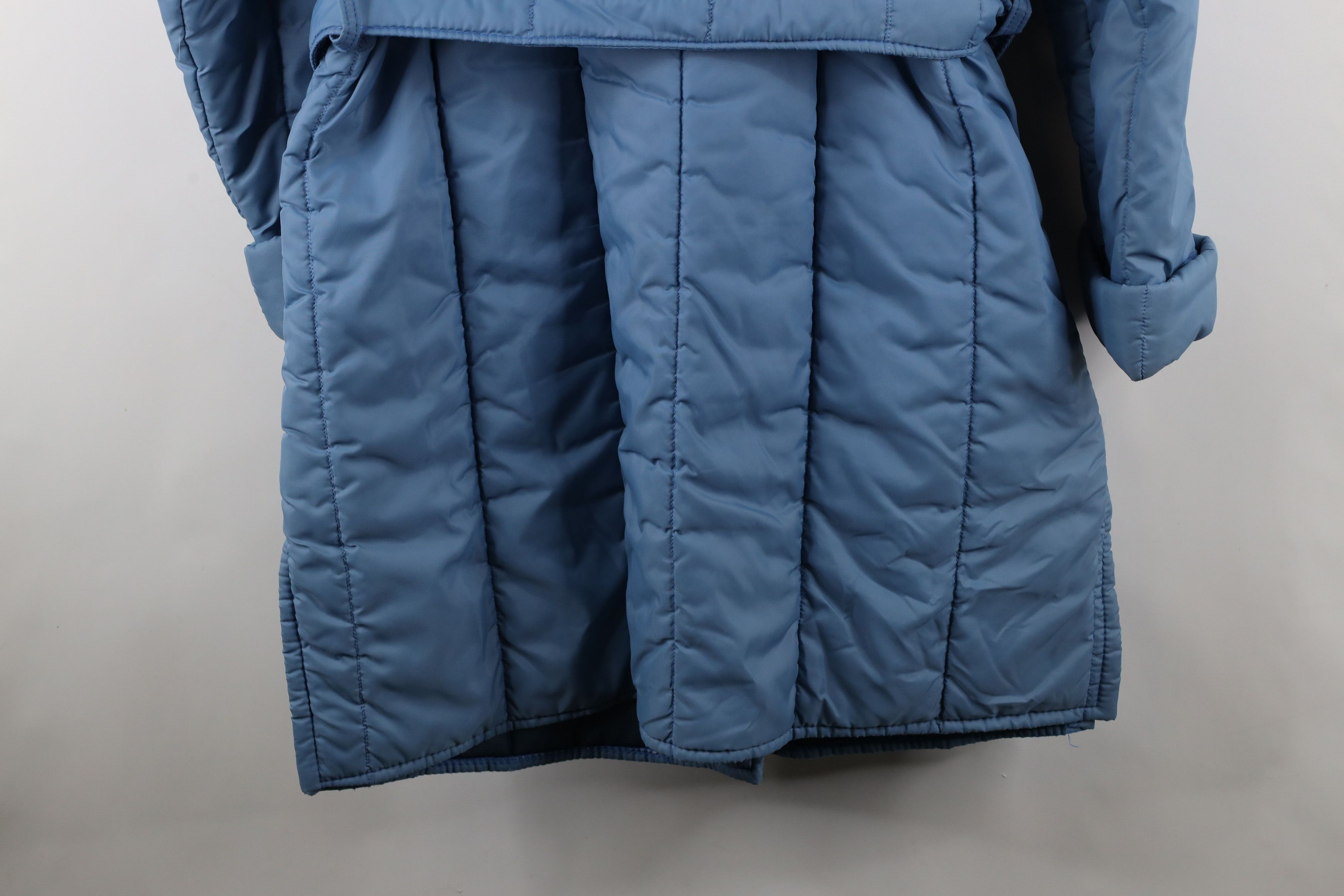 Vintage Vintage 70s Streetwear Belted Quilted Puffer Jacket Blue Size L / US 10 / IT 46 - 16 Thumbnail