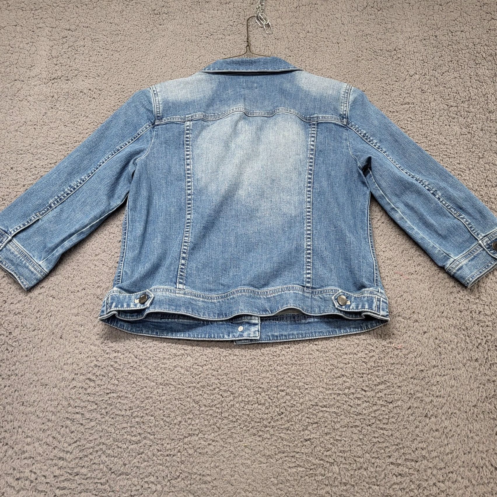 J. Jill J. Jill Denim Trucker Jacket Womens Size S Blue Cotton Stretch Button Up Pocket Jacket Size S / US 4 / IT 40 - 3 Thumbnail
