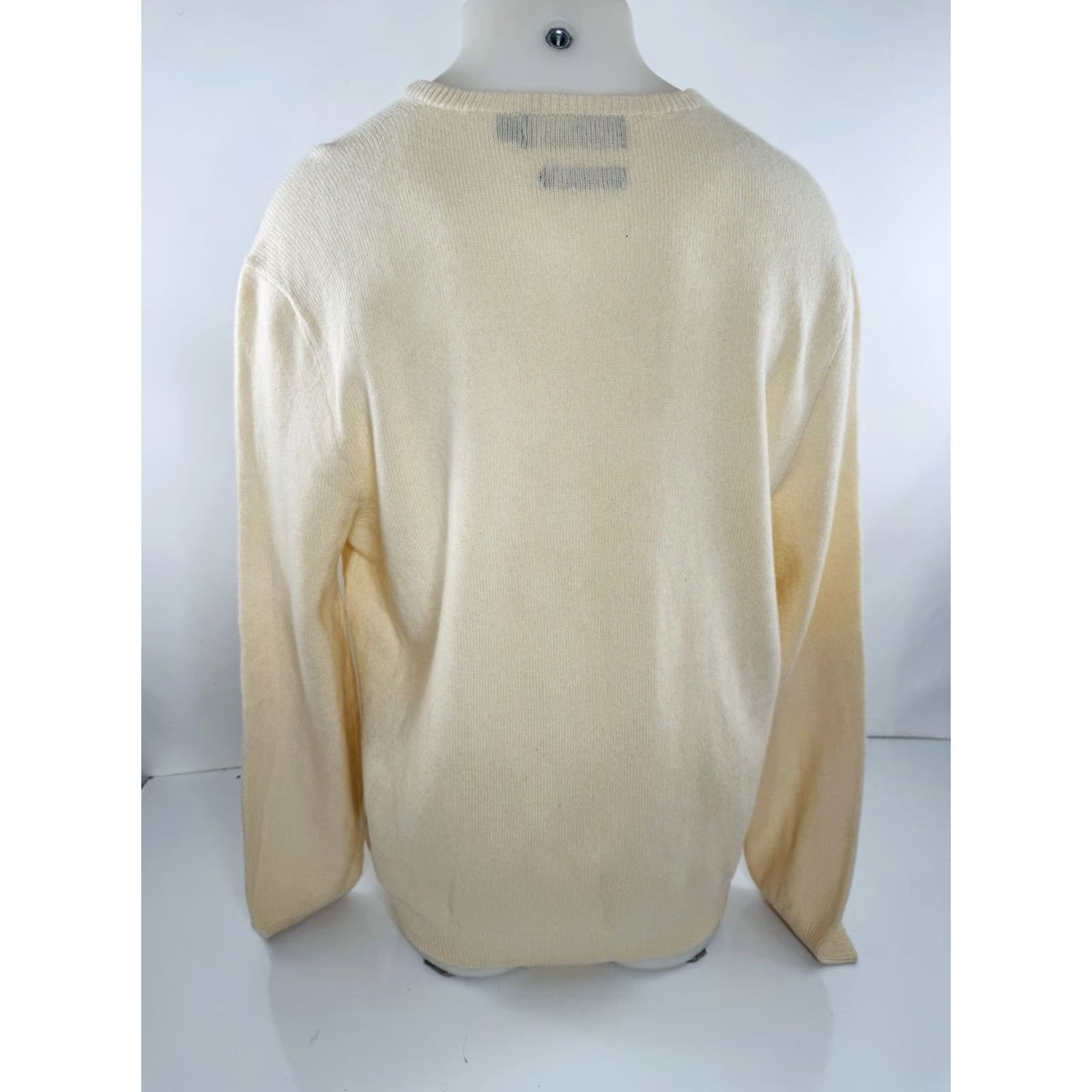 Ralph Lauren RALPH LAUREN POLO Embroidered Wool Knit V-Neck Sweater XL Mens Cream LAMBS WOOL Pullover Shirt Size US XL / EU 56 / 4 - 3 Thumbnail