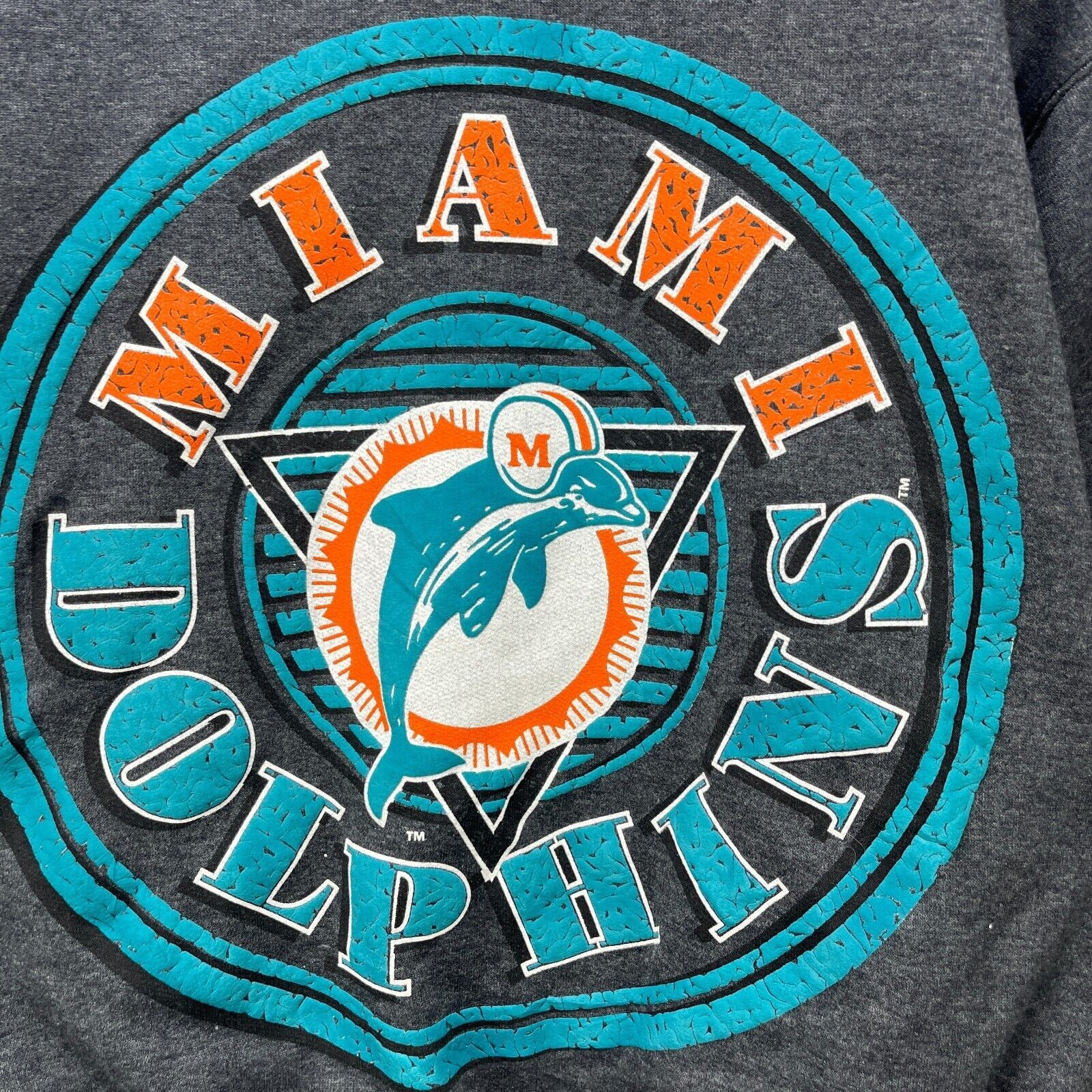 Vintage Vintage 90s Miami Dolphins Varsity Style Jacket Sweat Medium Size US M / EU 48-50 / 2 - 10 Thumbnail