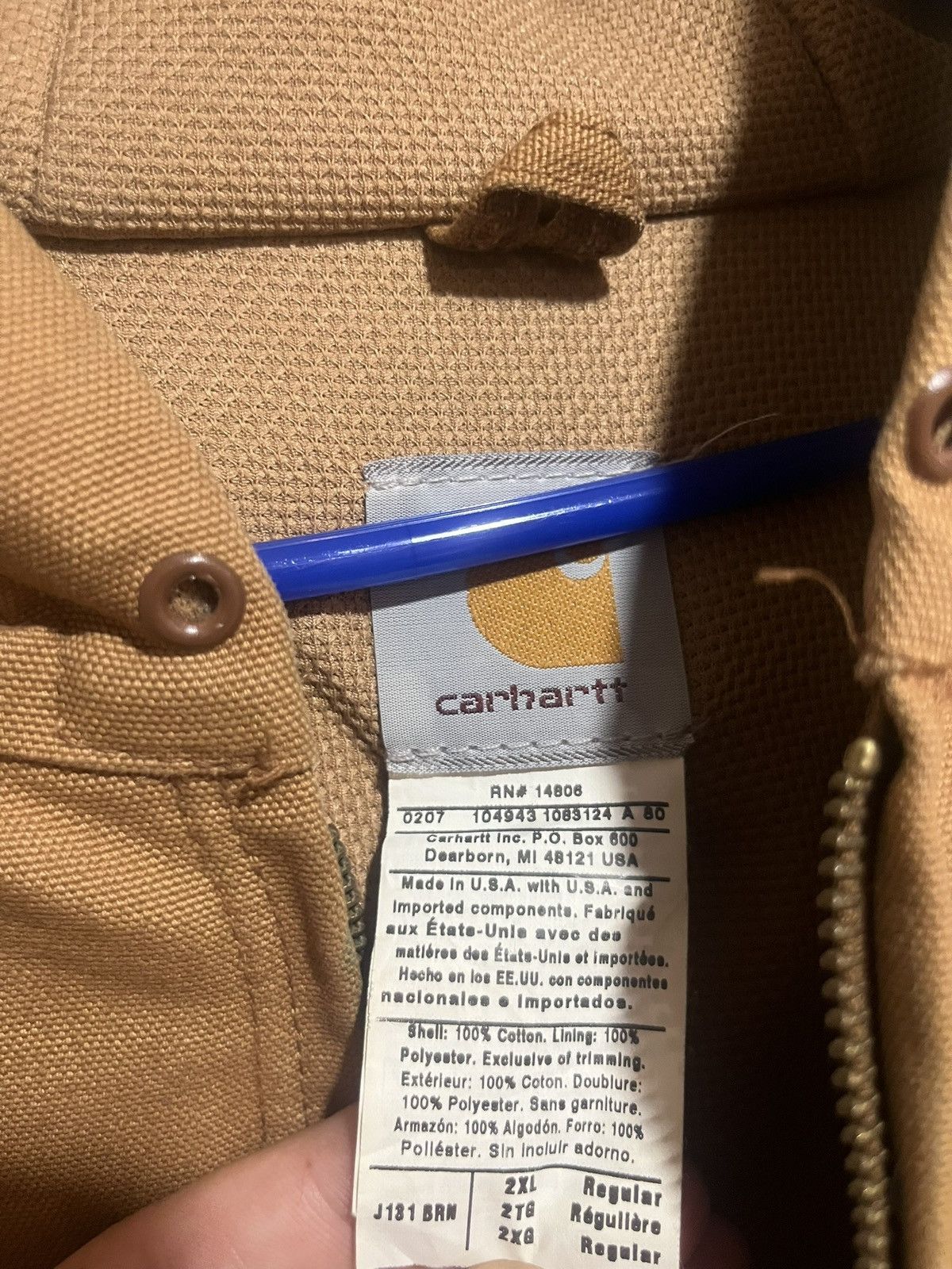 Carhartt Vintage 2008 Carhartt J131 brown hooded active work jacket Size US XXL / EU 58 / 5 - 4 Thumbnail