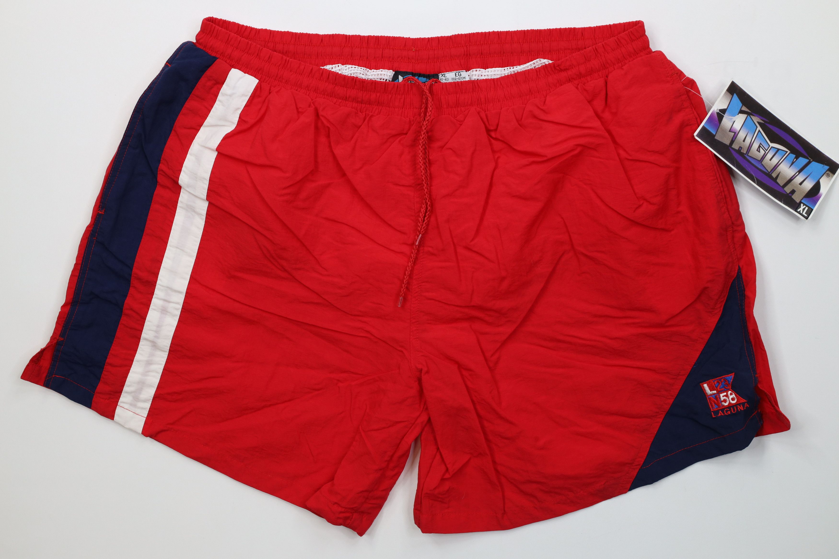 Vintage Deadstock Vintage 90s Streetwear Shorts Swim Trunks Red Size US 36 / EU 52 - 1 Thumbnail