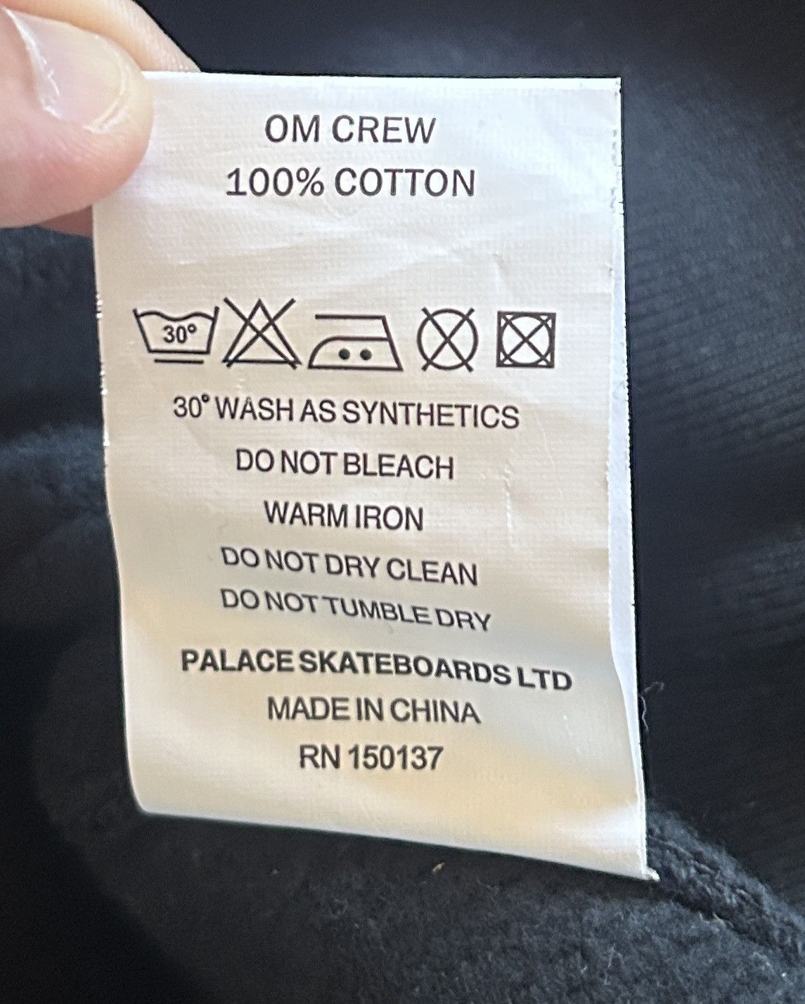 Palace SS21 Palace OM Crew Black Long Sleeve Sweater Size: M Size US M / EU 48-50 / 2 - 6 Thumbnail