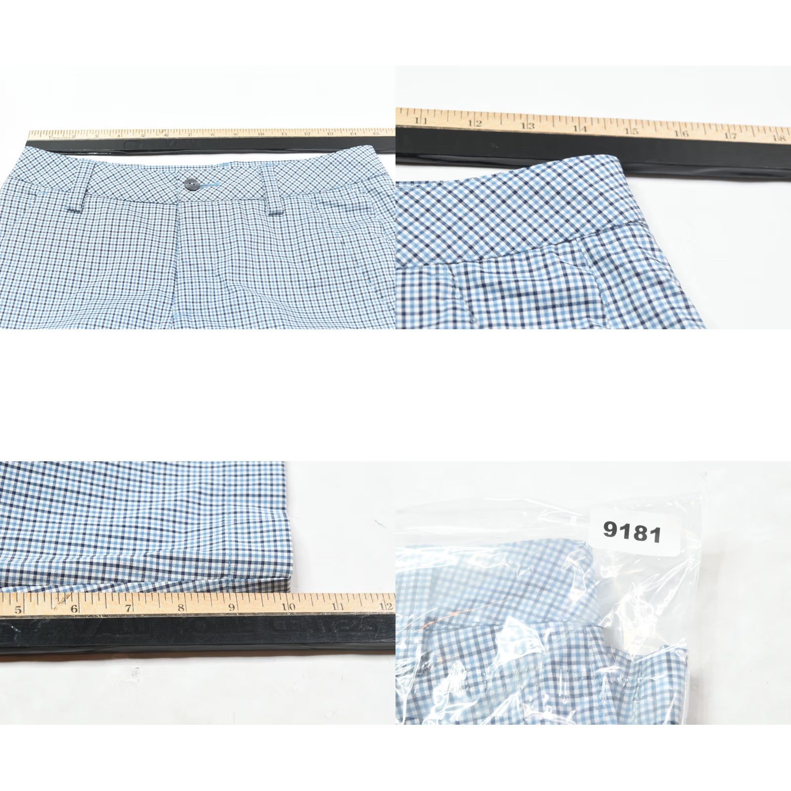 Puma Puma dryCELL Tech Flex Golf Shorts Mens 28 Blue Plaid Wicking Athletic Fit Size US 29 - 8 Thumbnail