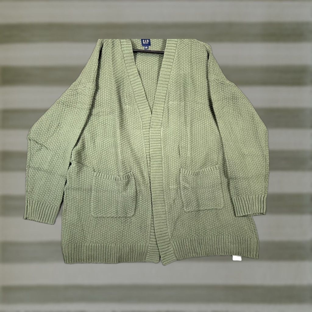 Gap Gap Cardigan Sweater Womens 2XL Open Front Olive Green Long Sleeve Pockets NWT Size XXL / US 16-18 / IT 52-54 - 1 Thumbnail