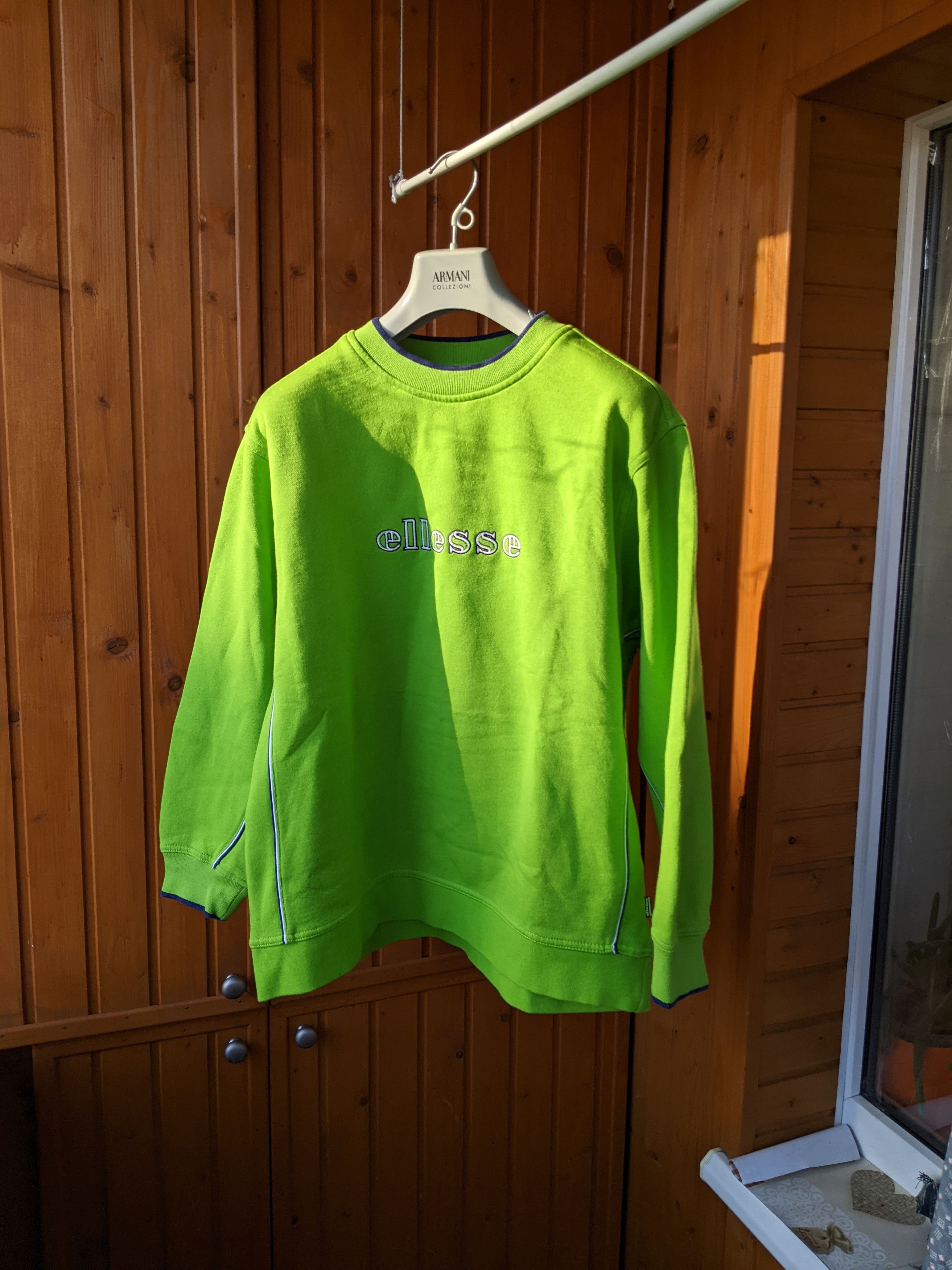 Ellesse RARE Ellesse Sweatshirt Big Logo Vintage 90s Oversize Green Size US S / EU 44-46 / 1 - 1 Thumbnail