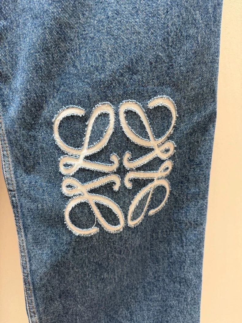 Loewe Loewe Women's Fashion Show Collection Logo Print Denim Cot Size 35" - 3 Thumbnail