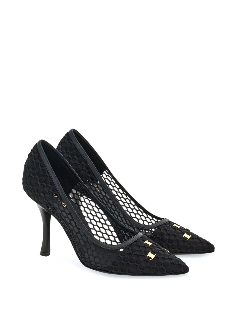 Salvatore Ferragamo o1y0426 Geometric Heel Pumps in Black Size US 6 / IT 36 - 2 Thumbnail