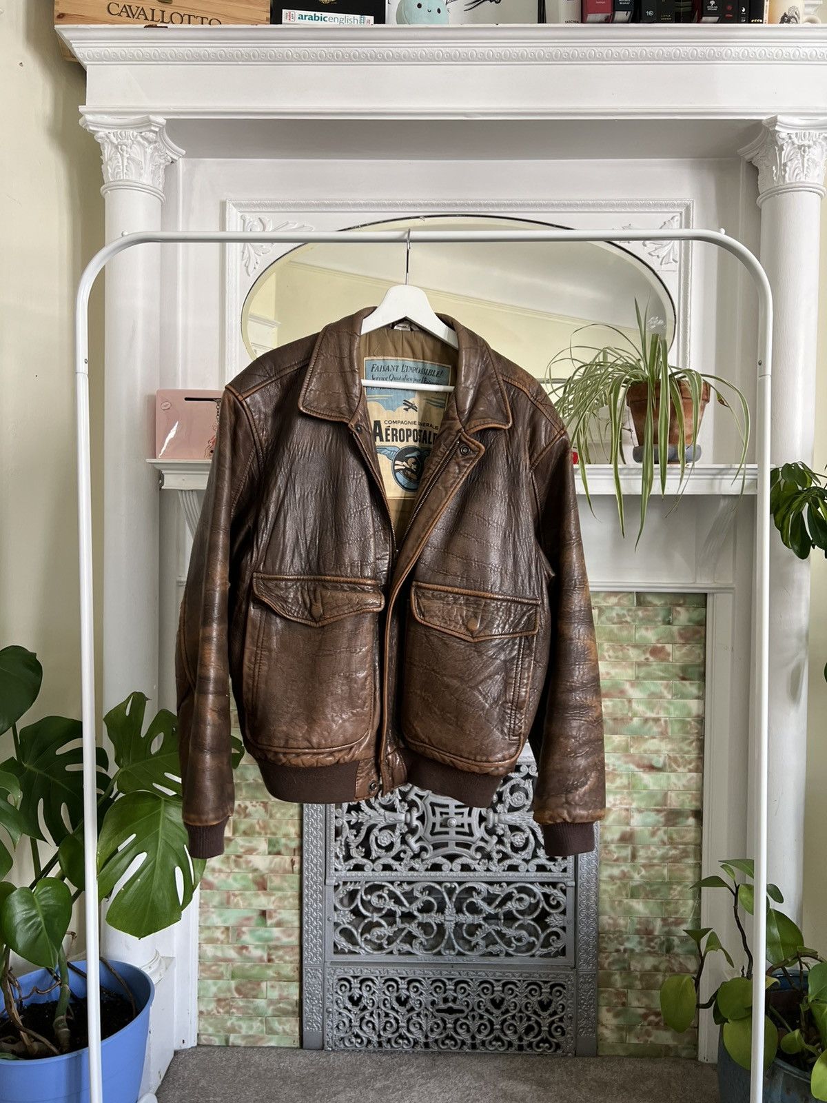 Aeropostale Vintage Leather Jacket Size US M / EU 48-50 / 2 - 1 Thumbnail