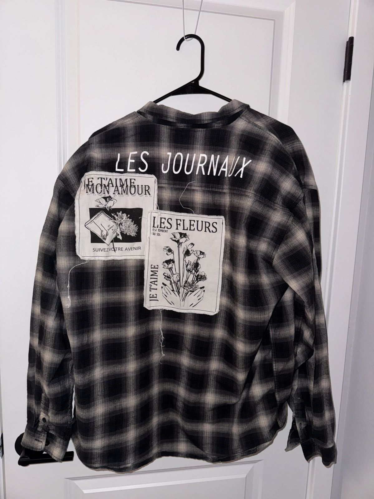 Zara Zara black and grey plaid patch flannel with pocket Size US L / EU 52-54 / 3 - 5 Thumbnail