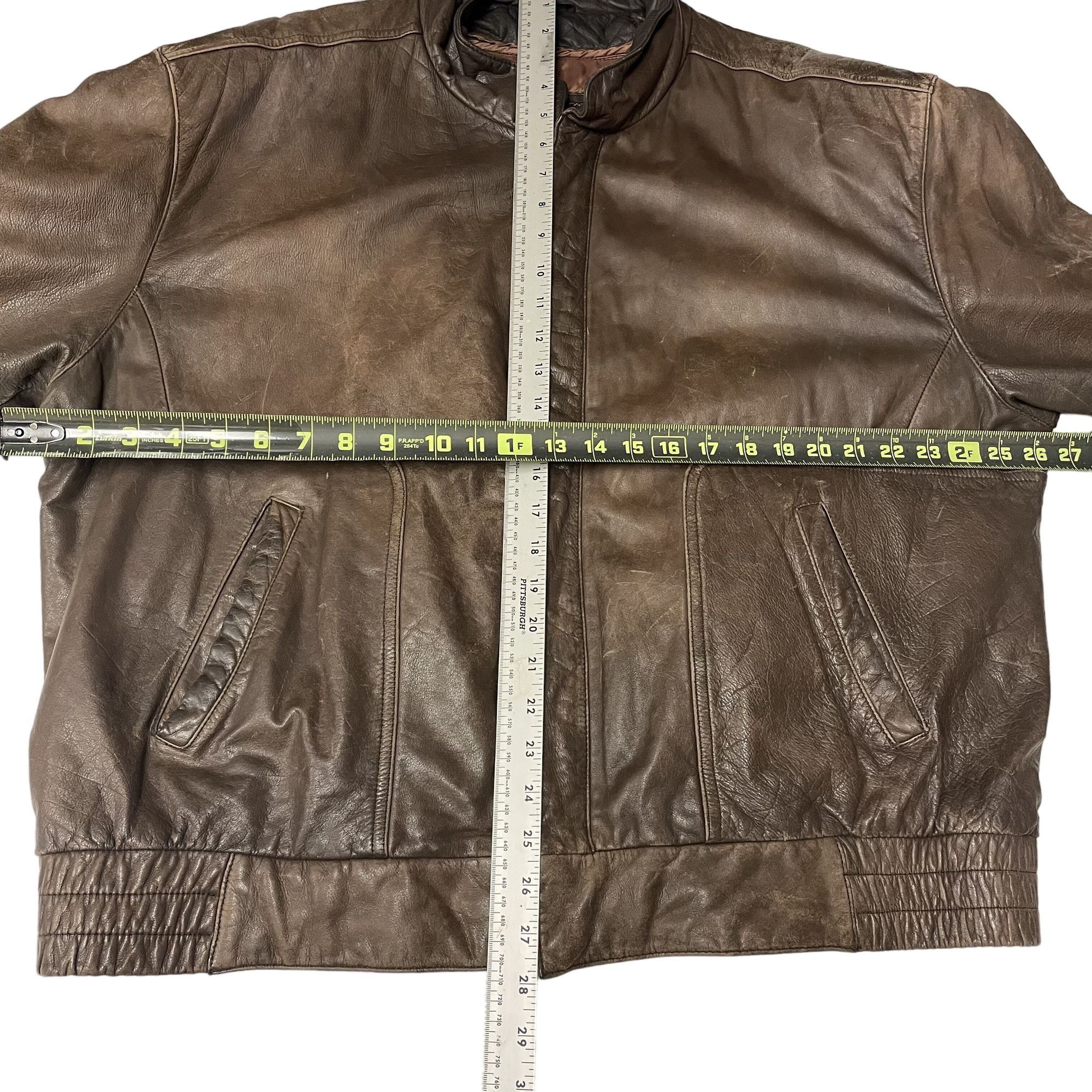 Other Vtg Reed Brown Distressed Leather Bomber FLIGHT Jacket Size US XL / EU 56 / 4 - 6 Thumbnail