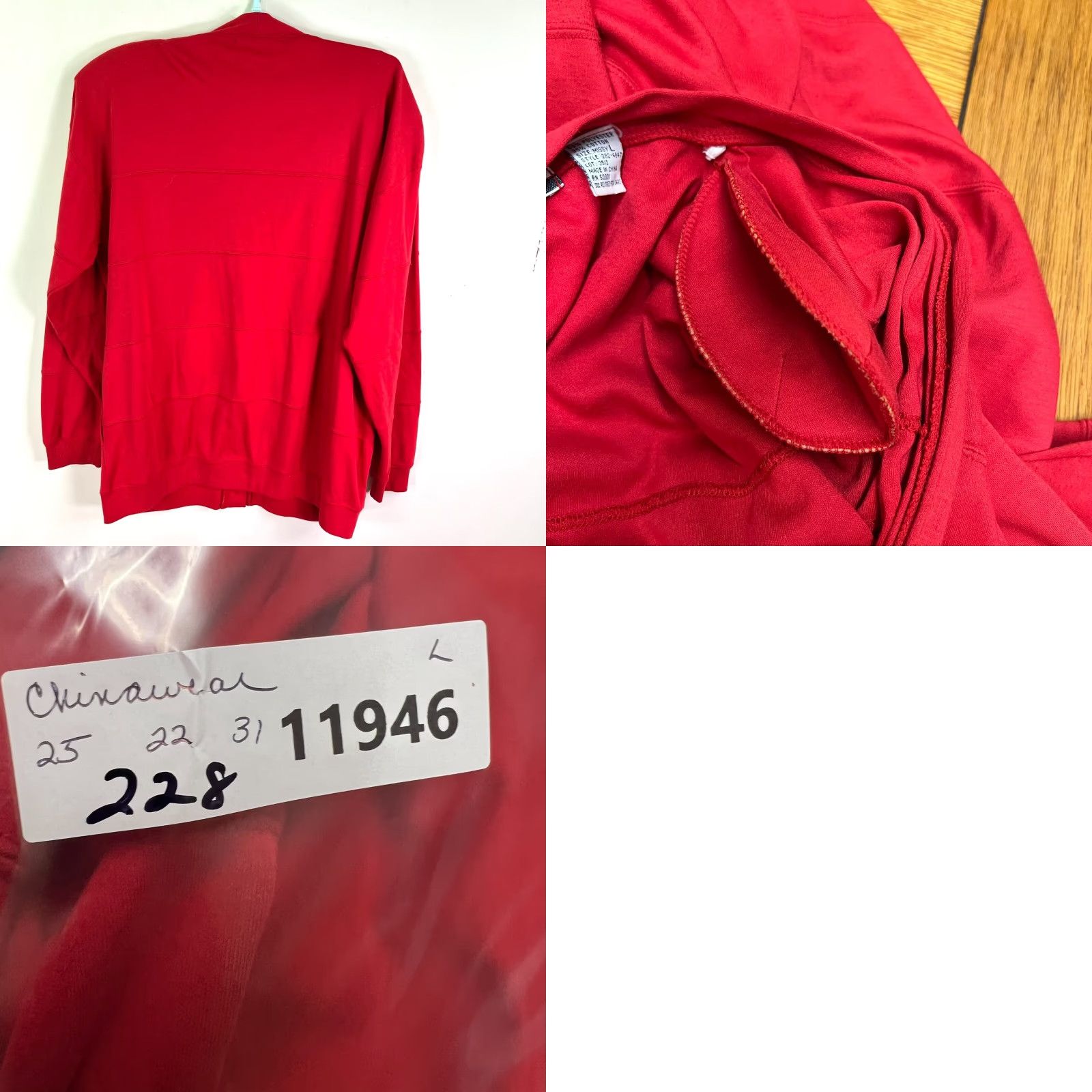 Vintage VINTAGE Chinawear Cardigan Sweater Womens L Red Pockets Angles Bohemian 90s/Classic Knit Jersey Size L / US 10 / IT 46 - 8 Thumbnail