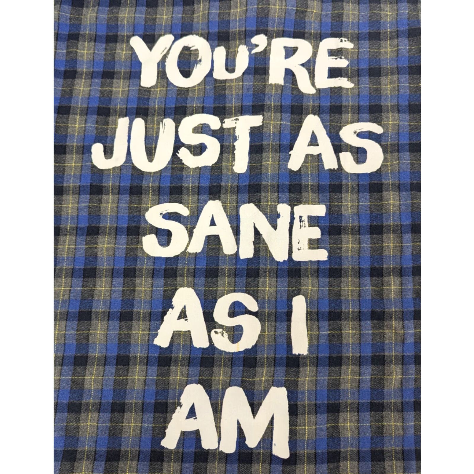 Vintage Cakeworthy You're Just As Sane As I Am Shirt Mens Large Blue Flannel Plaid Cotton Button-Up Embroidered Stars 90s 80s Vintage? Size US L / EU 52-54 / 3 - 2 Thumbnail