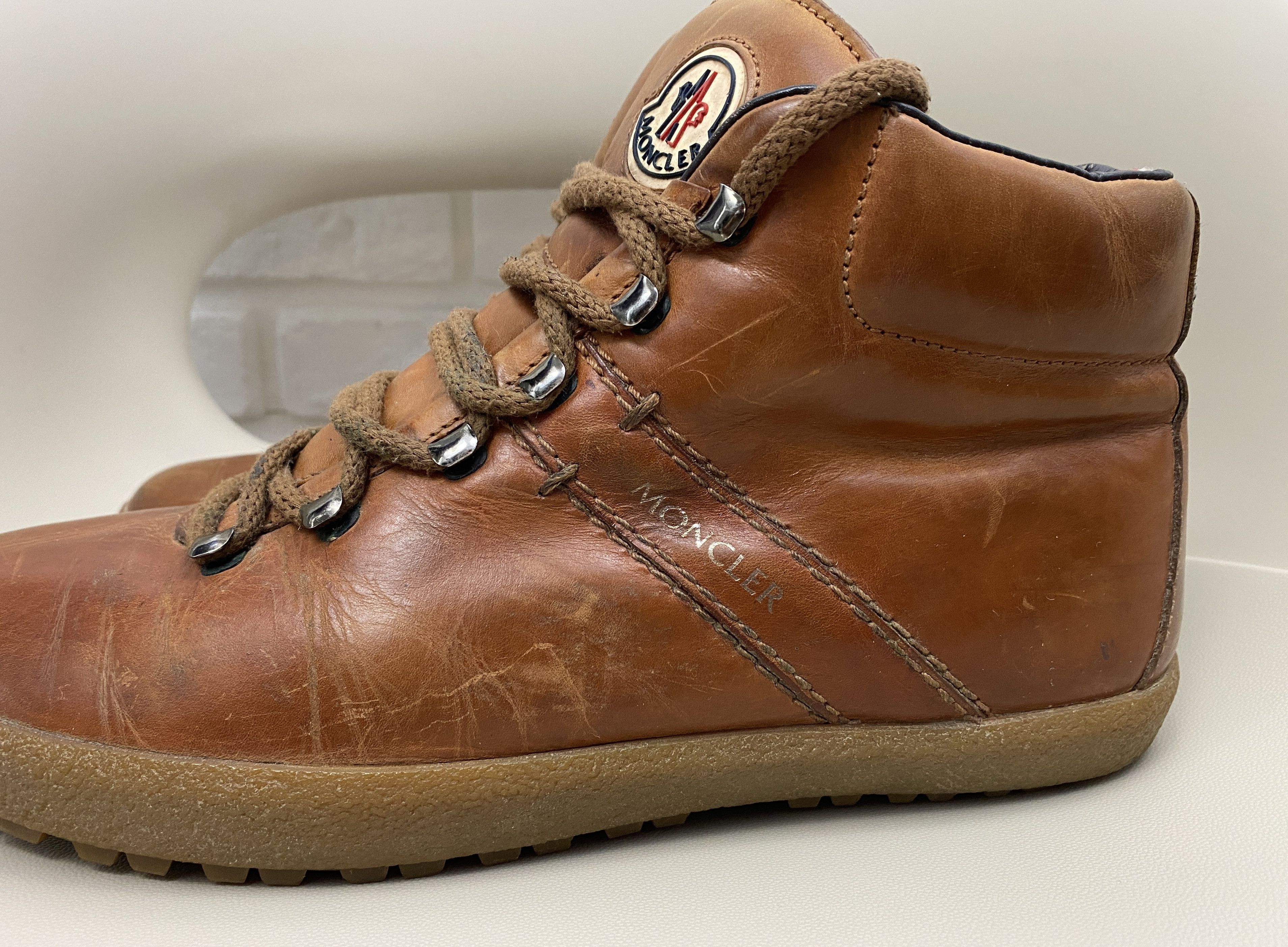 Moncler Moncler Full-Grain Leather Boots Brown Size 40 US 7 Size US 7 / EU 40 - 4 Thumbnail