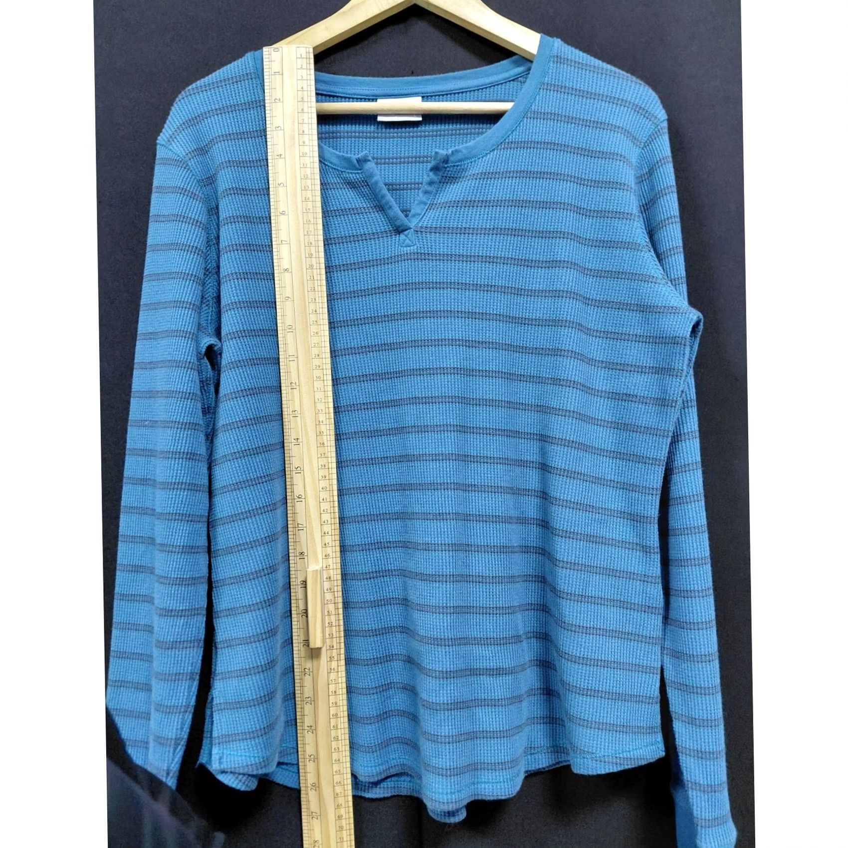 Vintage Columbia Striped Long Sleeve Top Blue Knit Size L Womens V-Neck Pullover Size L / US 10 / IT 46 - 7 Thumbnail