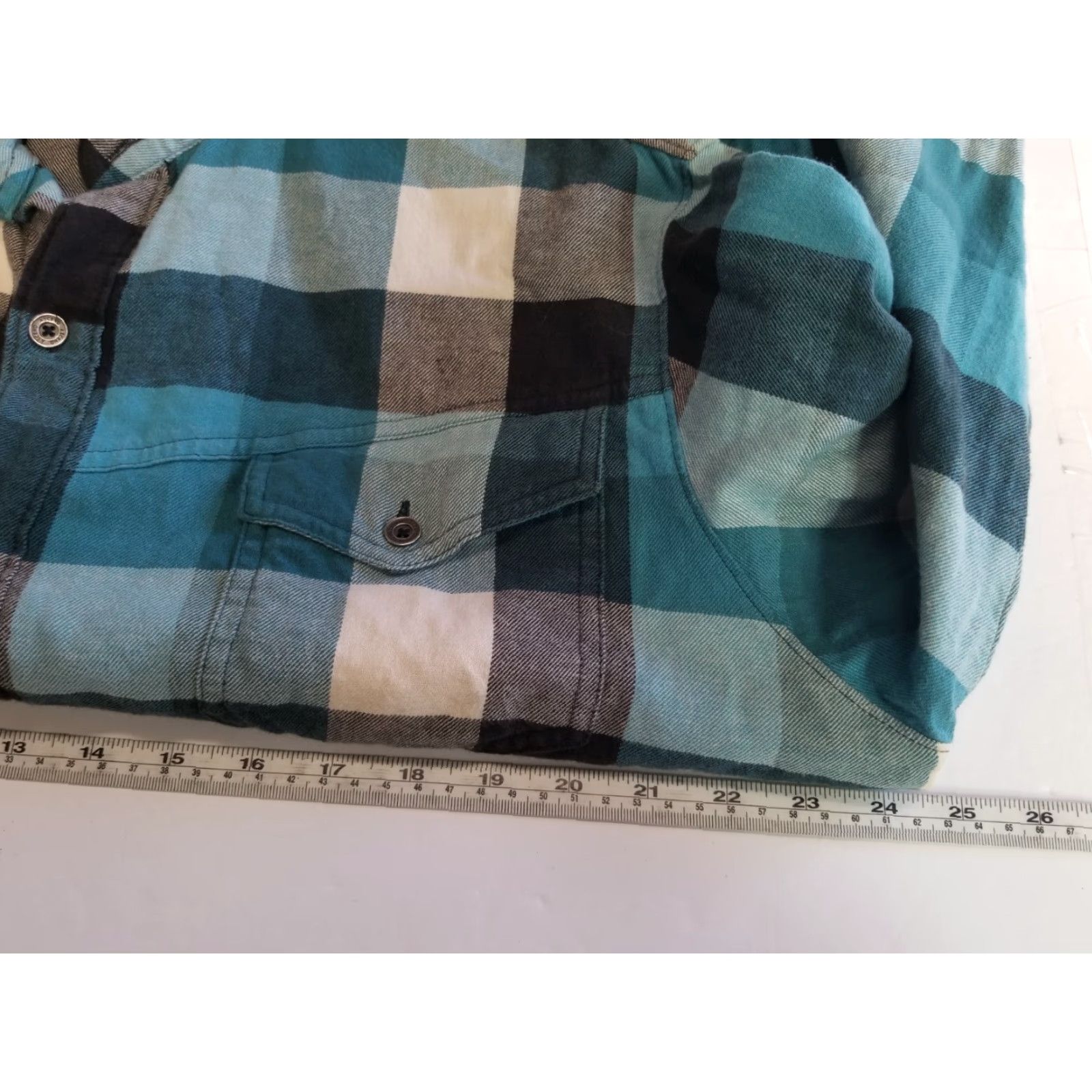ASCENO Ascend Flannel Shirt Mens Large Blue Plaid Logo Button Up Long Sleeve Size US L / EU 52-54 / 3 - 4 Thumbnail