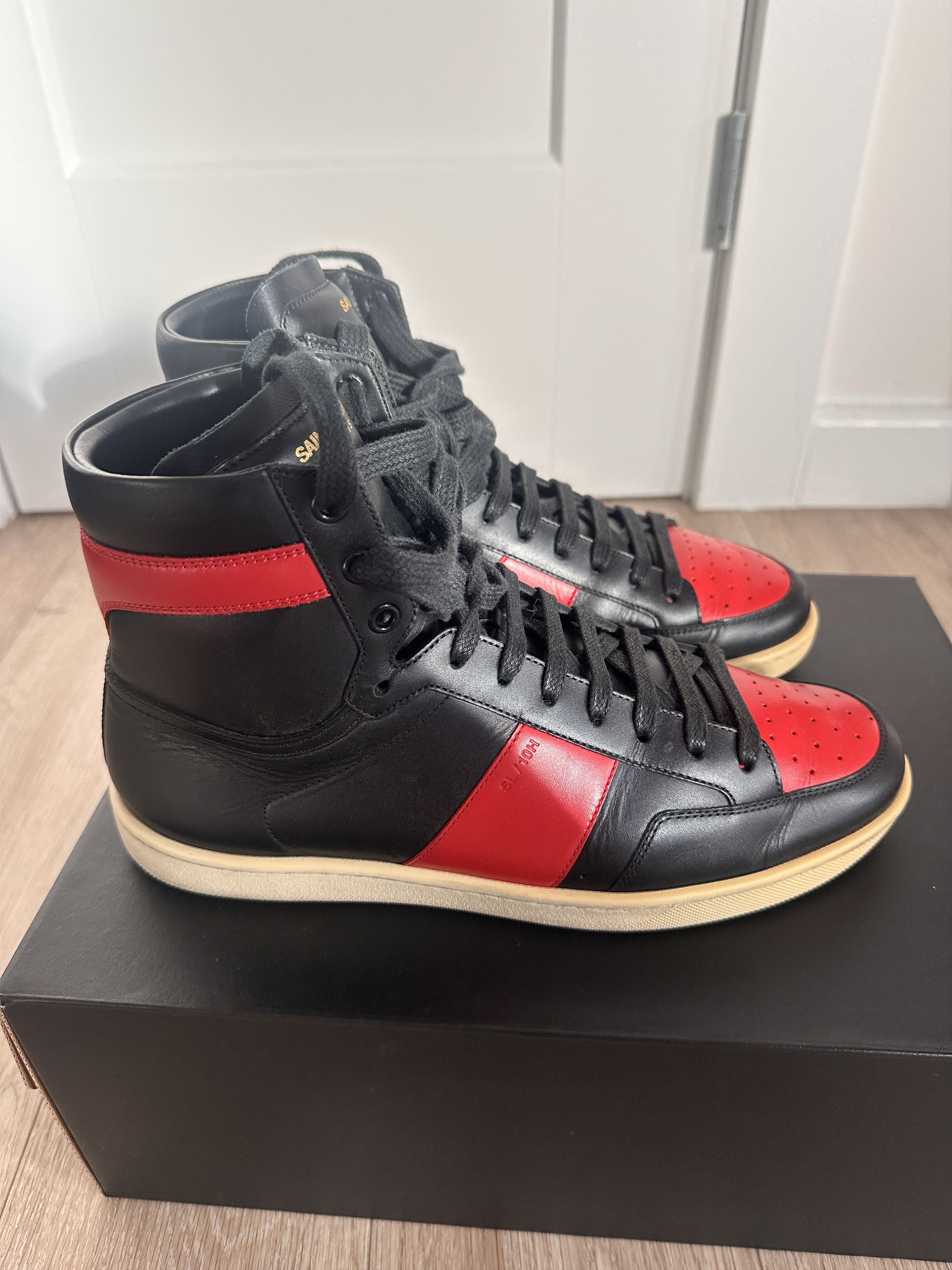 Saint Laurent Paris SL10H Red/Black Hightops Size US 8 / EU 41 - 4 Thumbnail