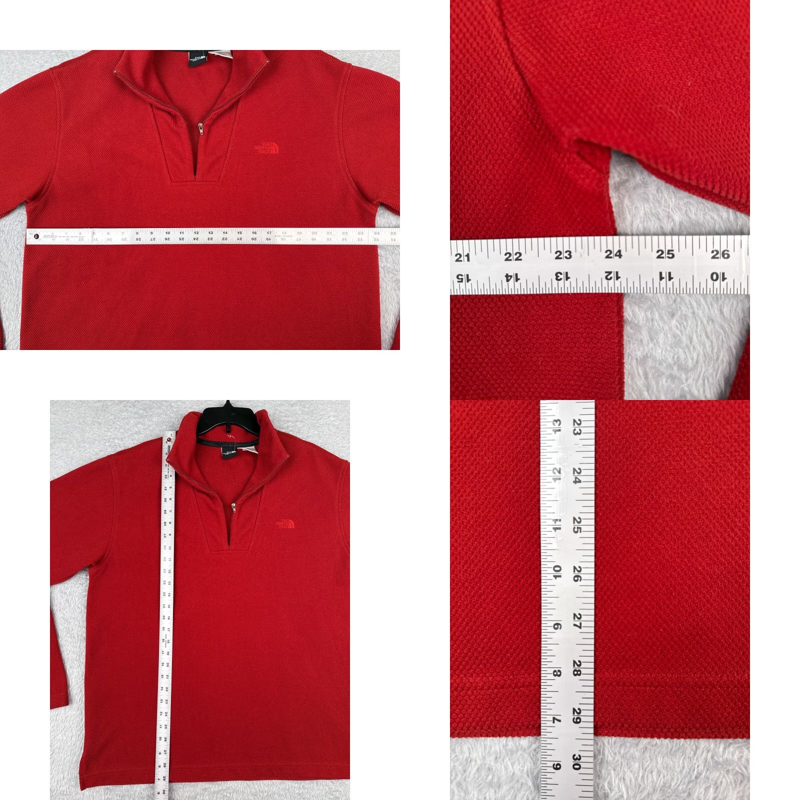 The North Face VINTAGE The North Face Sweater Men Large Red 1/4 Zip Pocket Mock Neck Poly READ Size US L / EU 52-54 / 3 - 8 Thumbnail