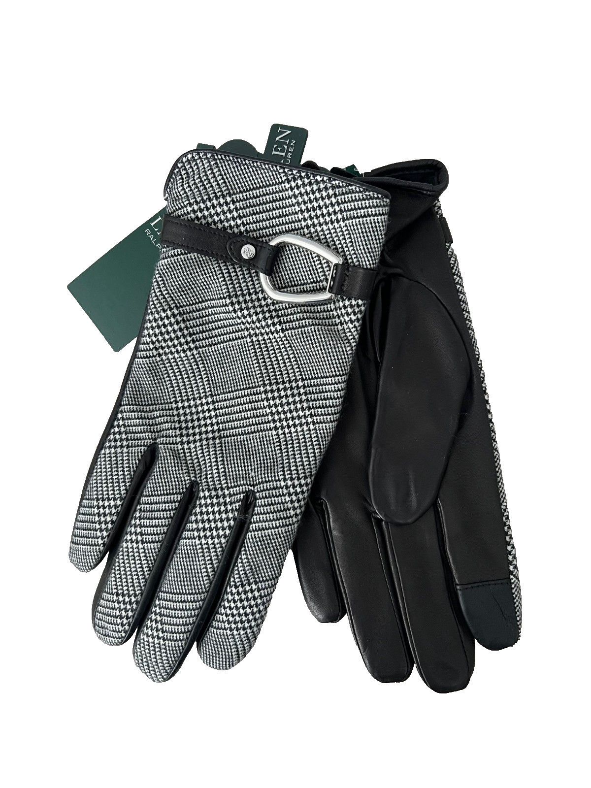 Polo Ralph Lauren LAUREN Ralph Lauren Houndstooth Leather Blend Gloves ( XL ) Size ONE SIZE - 1 Thumbnail