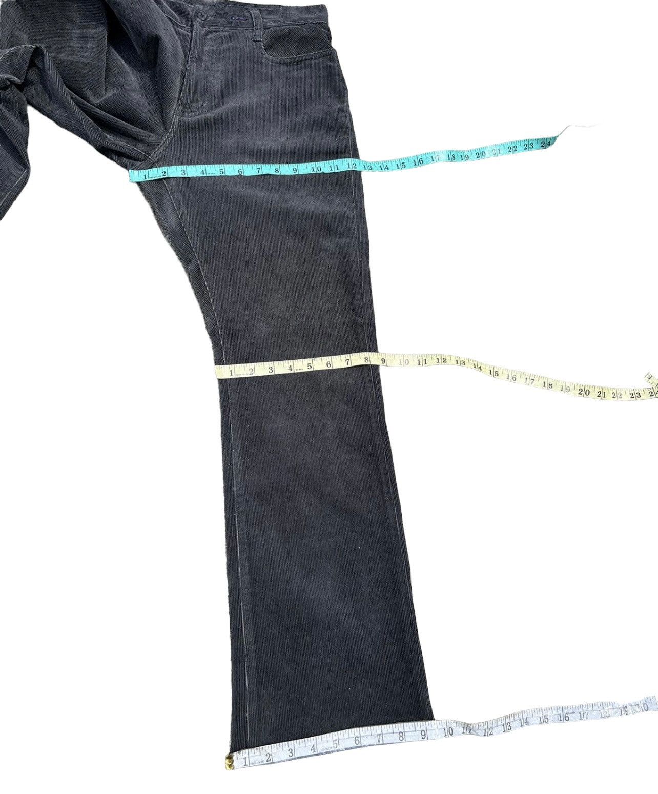 PPFM × Vintage Vintage PPFM Japan Fade Black Cord Stretch Flare Work Jeans Size US 30 / EU 46 - 4 Thumbnail