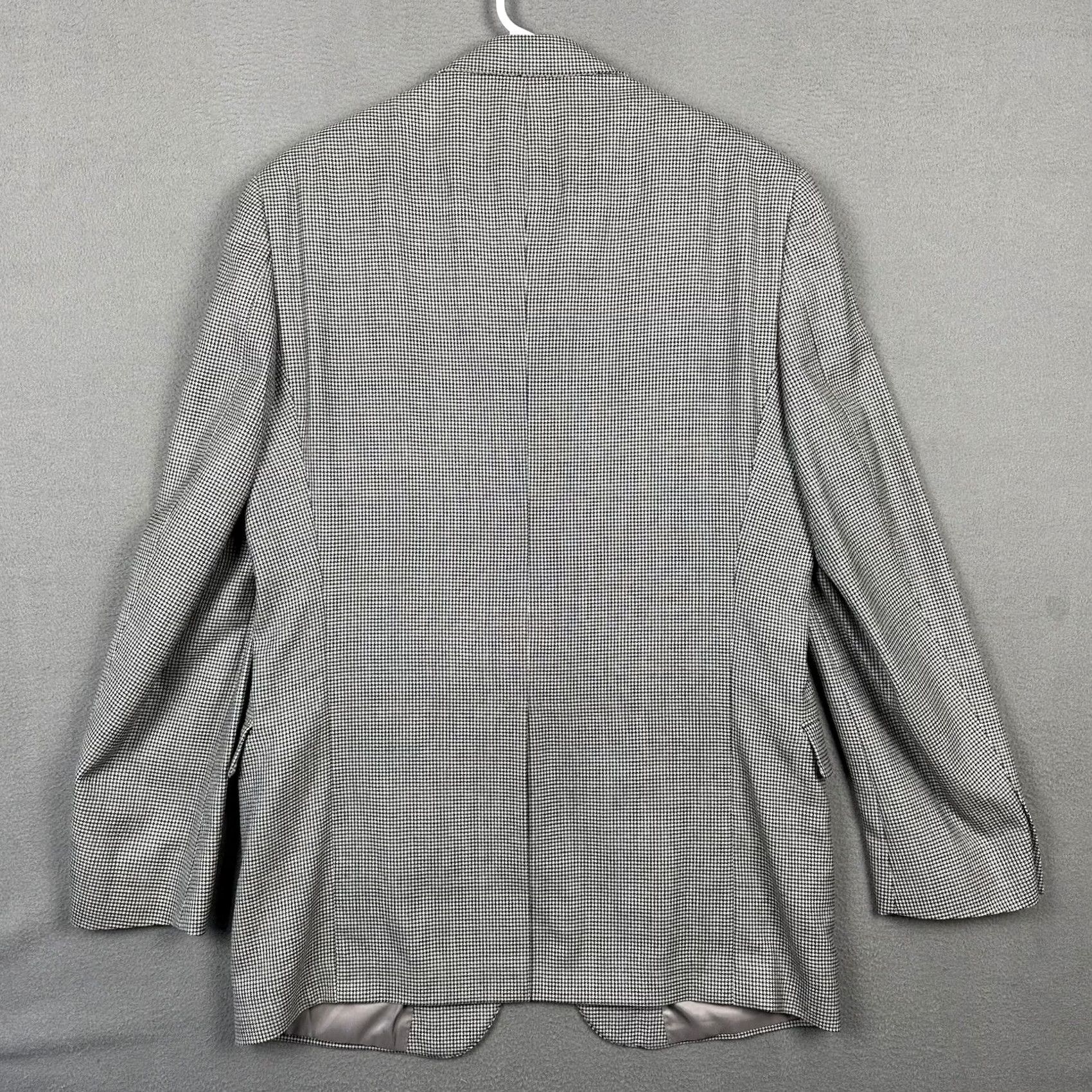 Hart Schaffner Marx Hart Schaffner Marx Mens Blazer Sport Coat Wool Beige Houndstooth 42L Size 42R - 2 Thumbnail