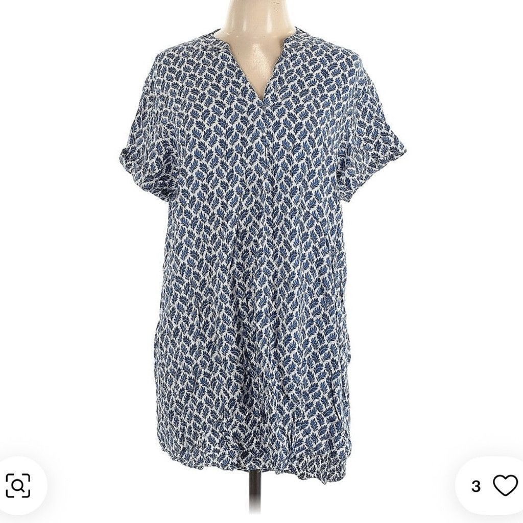 H&M H&M Blue Patterned Midi Dress Size L / US 10 / IT 46 - 6 Thumbnail