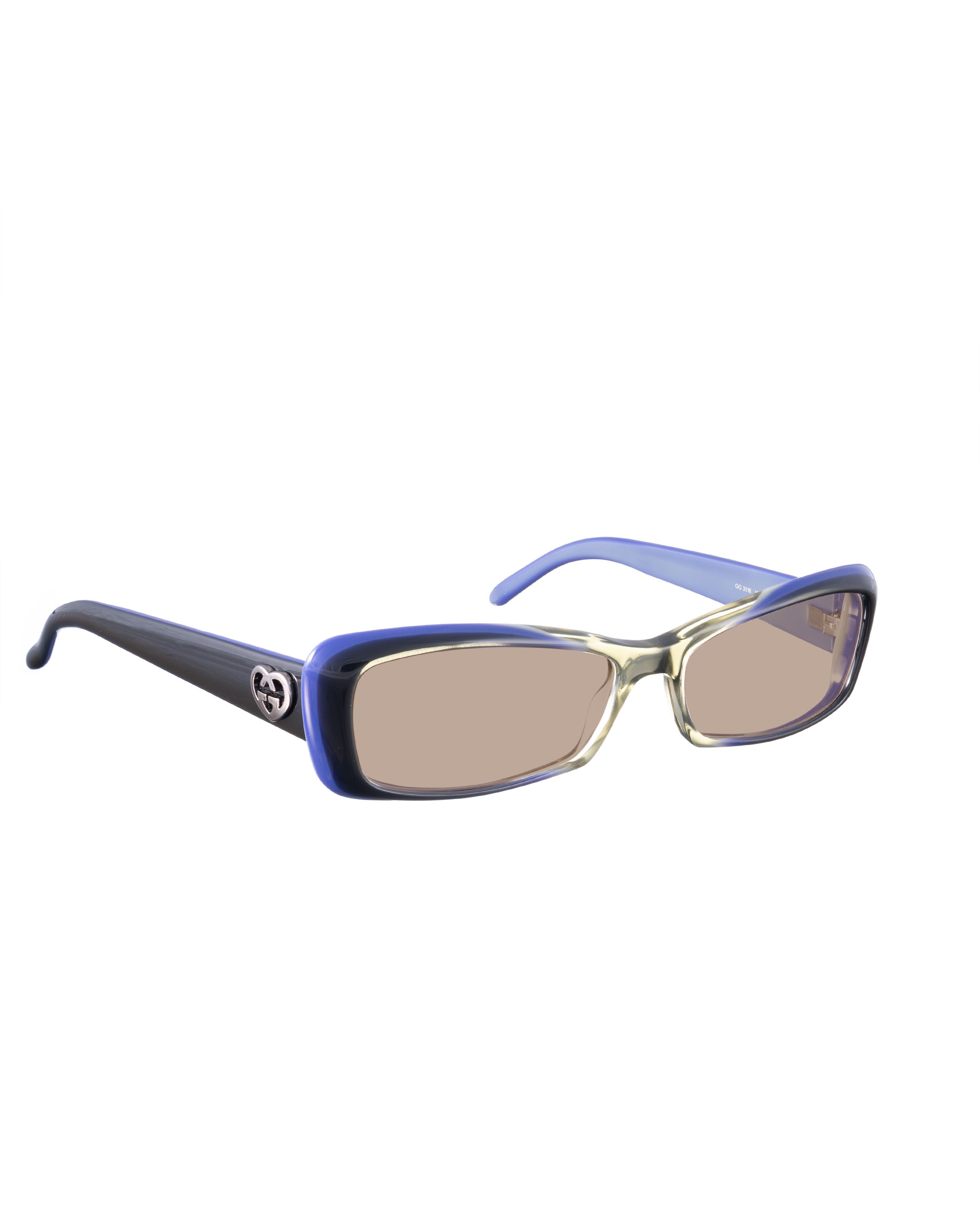 Gucci Gucci 00s Cat Eye Grey and Navy Sunglasses Size ONE SIZE - 1 Thumbnail